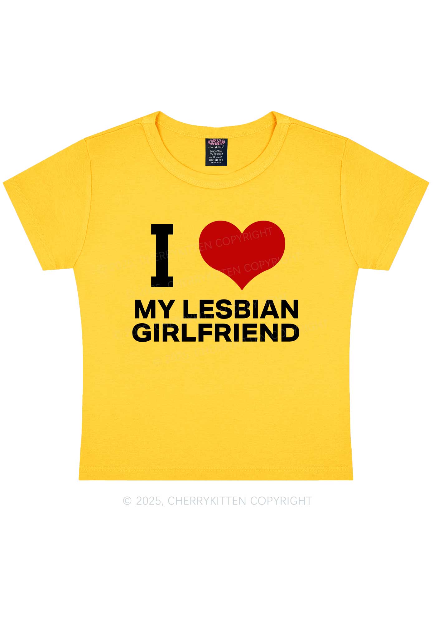 I Love My Lesbian GF Y2K Baby Tee Cherrykitten
