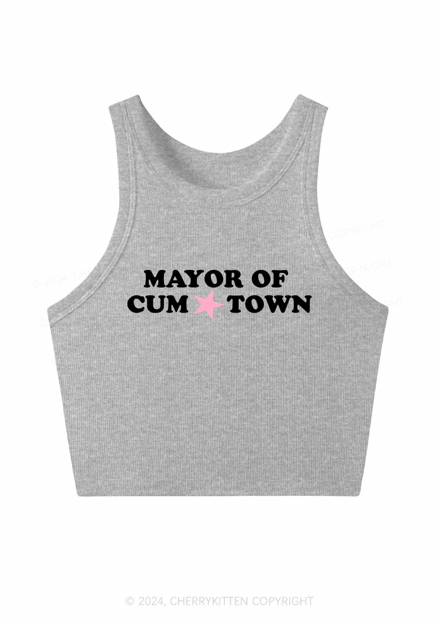 Mayor Of Come Town Y2K Crop Tank Top Cherrykitten