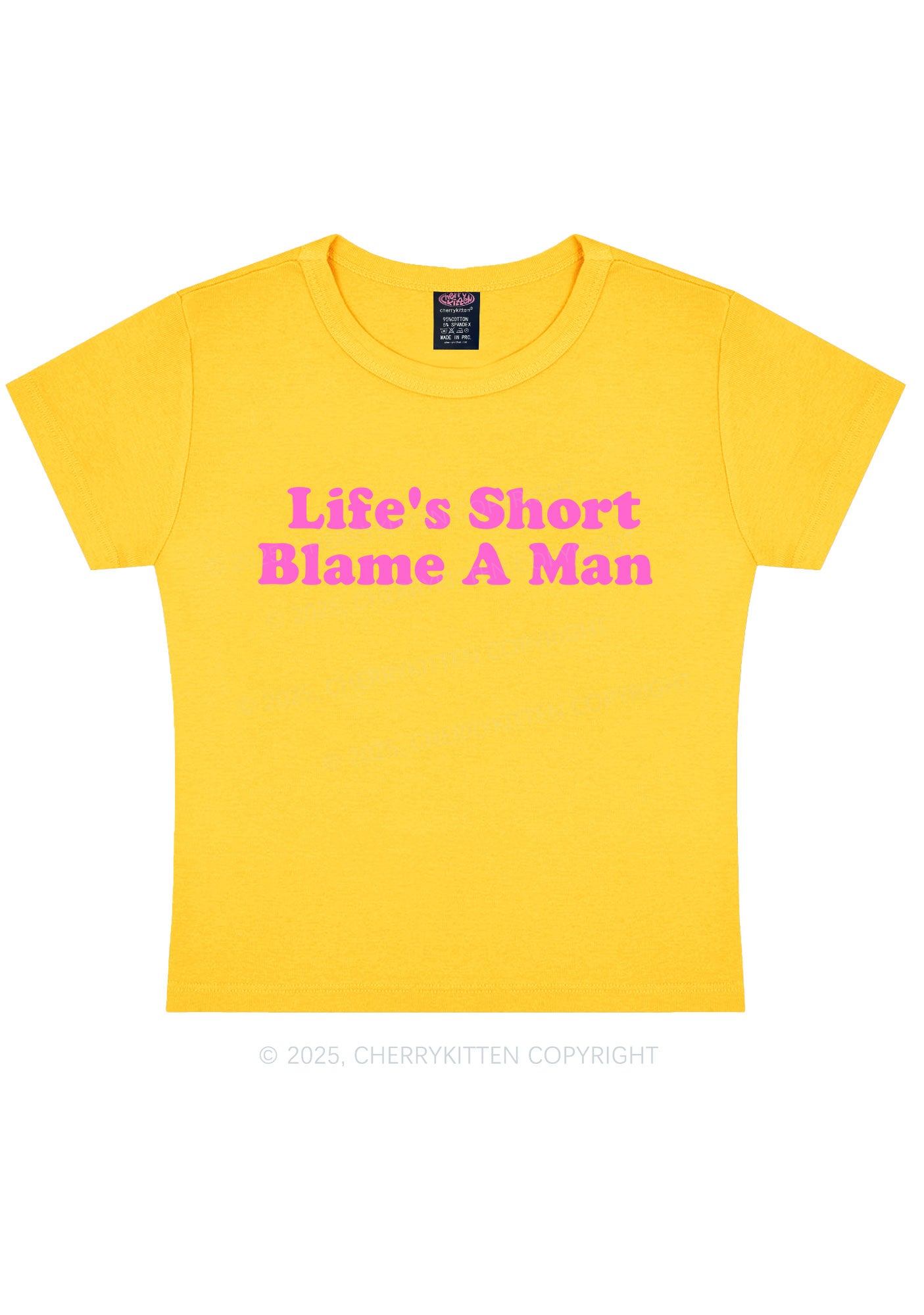 Blame A Man Y2K Baby Tee Cherrykitten
