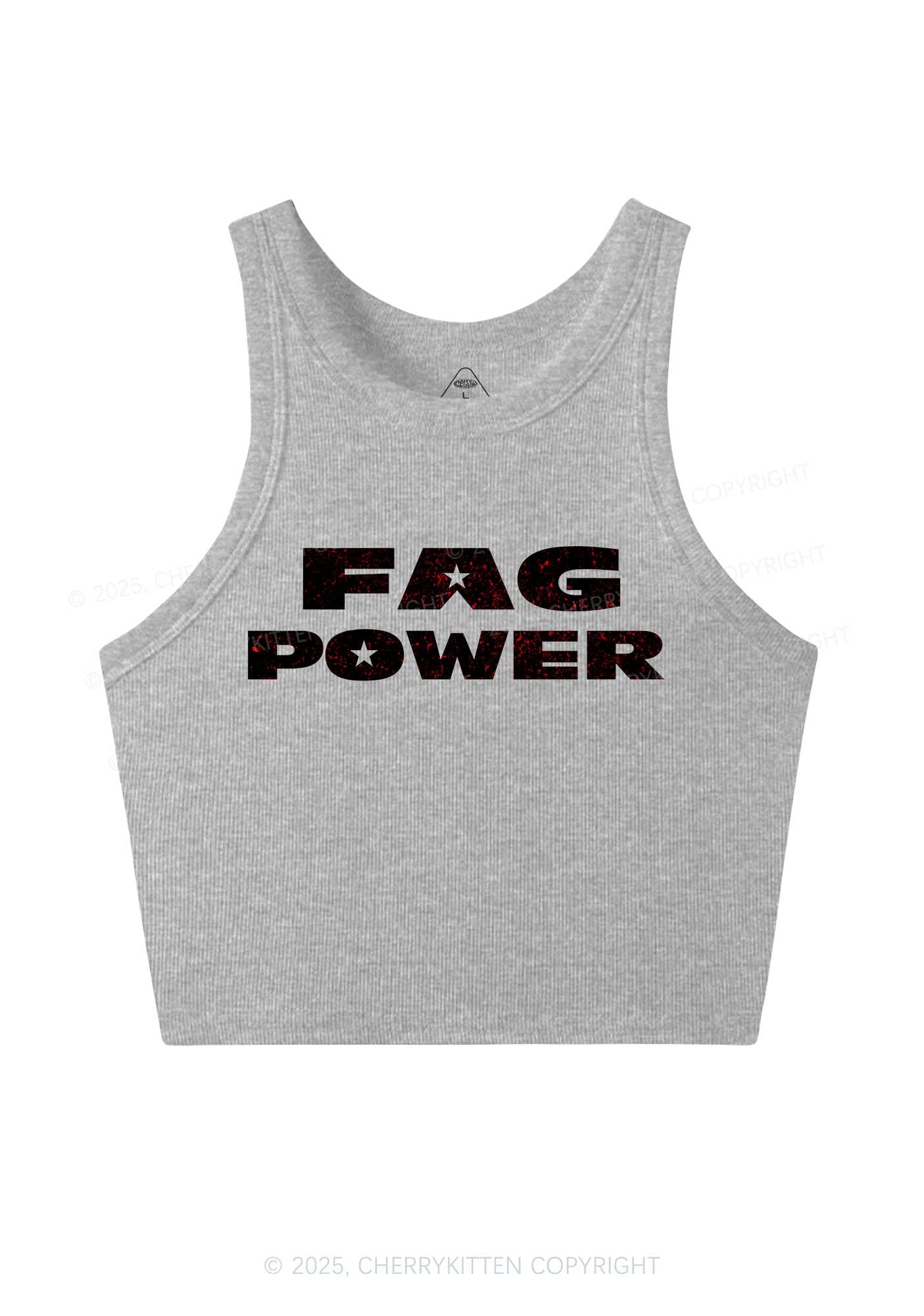 Fag Power Pride Y2K Crop Tank Top Cherrykitten