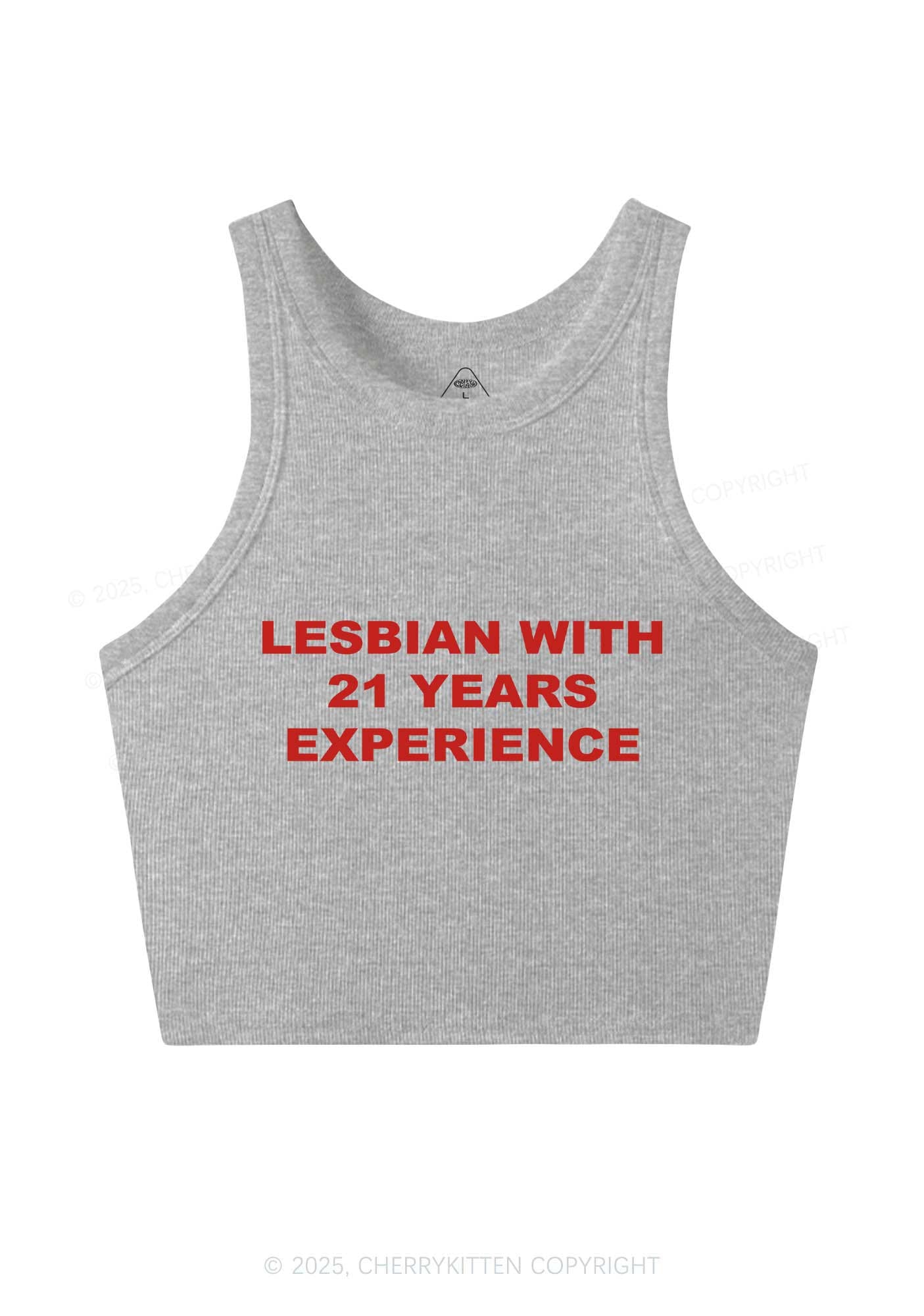 Custom Lesbian Experience Pride Y2K Crop Tank Top Cherrykitten
