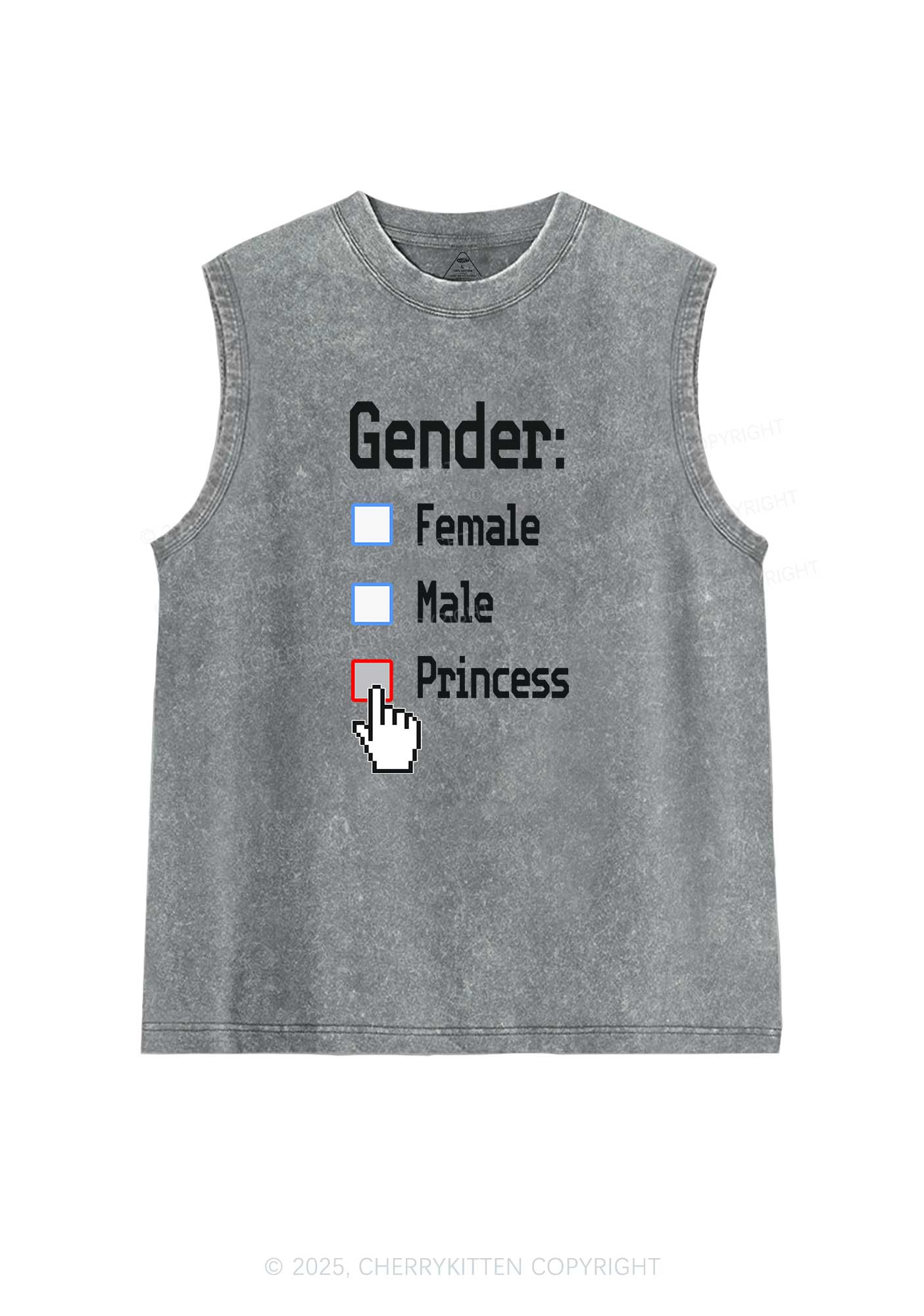 Gender Princess Pride Y2K Washed Muscle Tank Cherrykitten