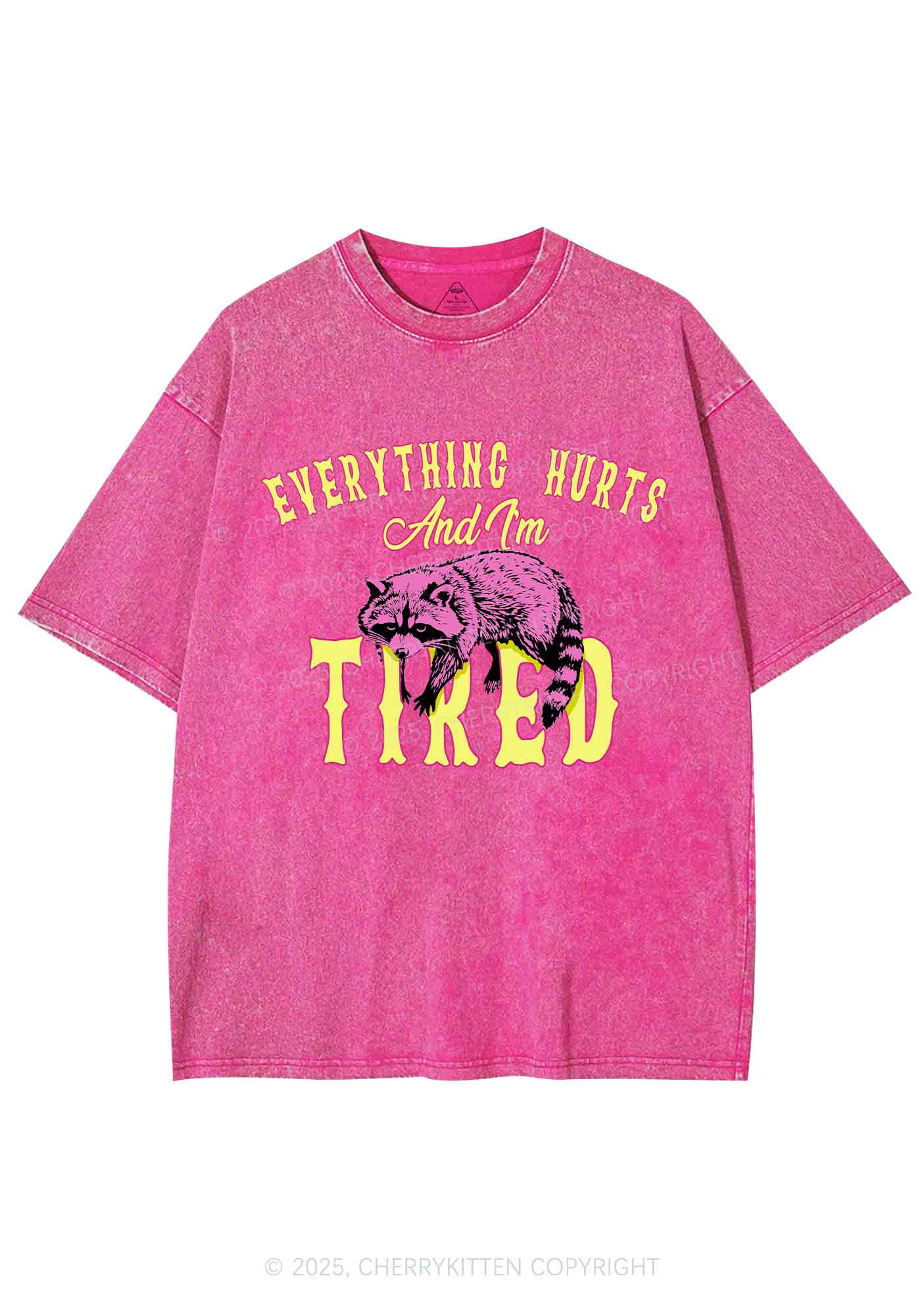 I Am Tried Y2K Shirts Washed Tee Cherrykitten