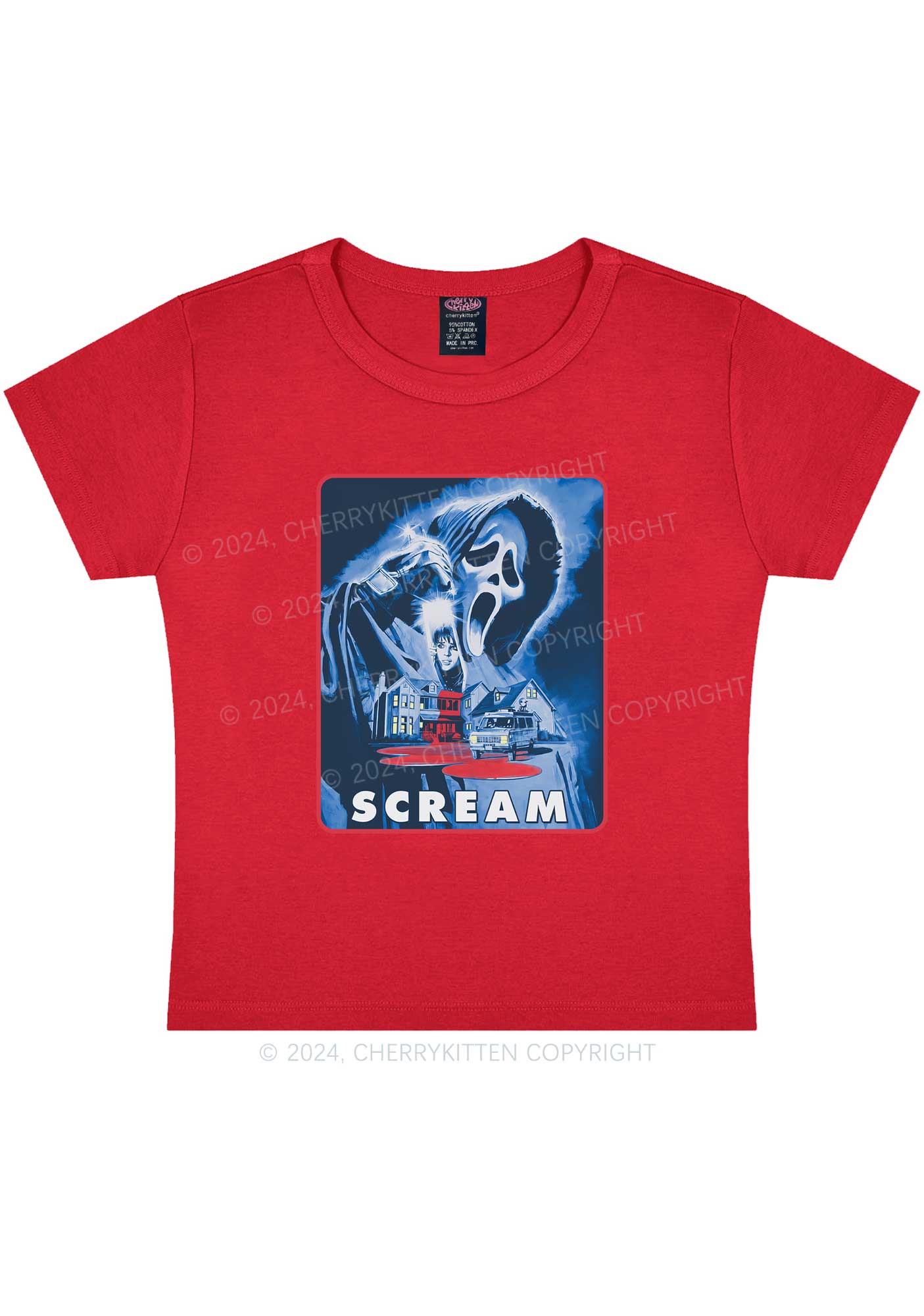 Scream Halloween Y2K Baby Tee Cherrykitten