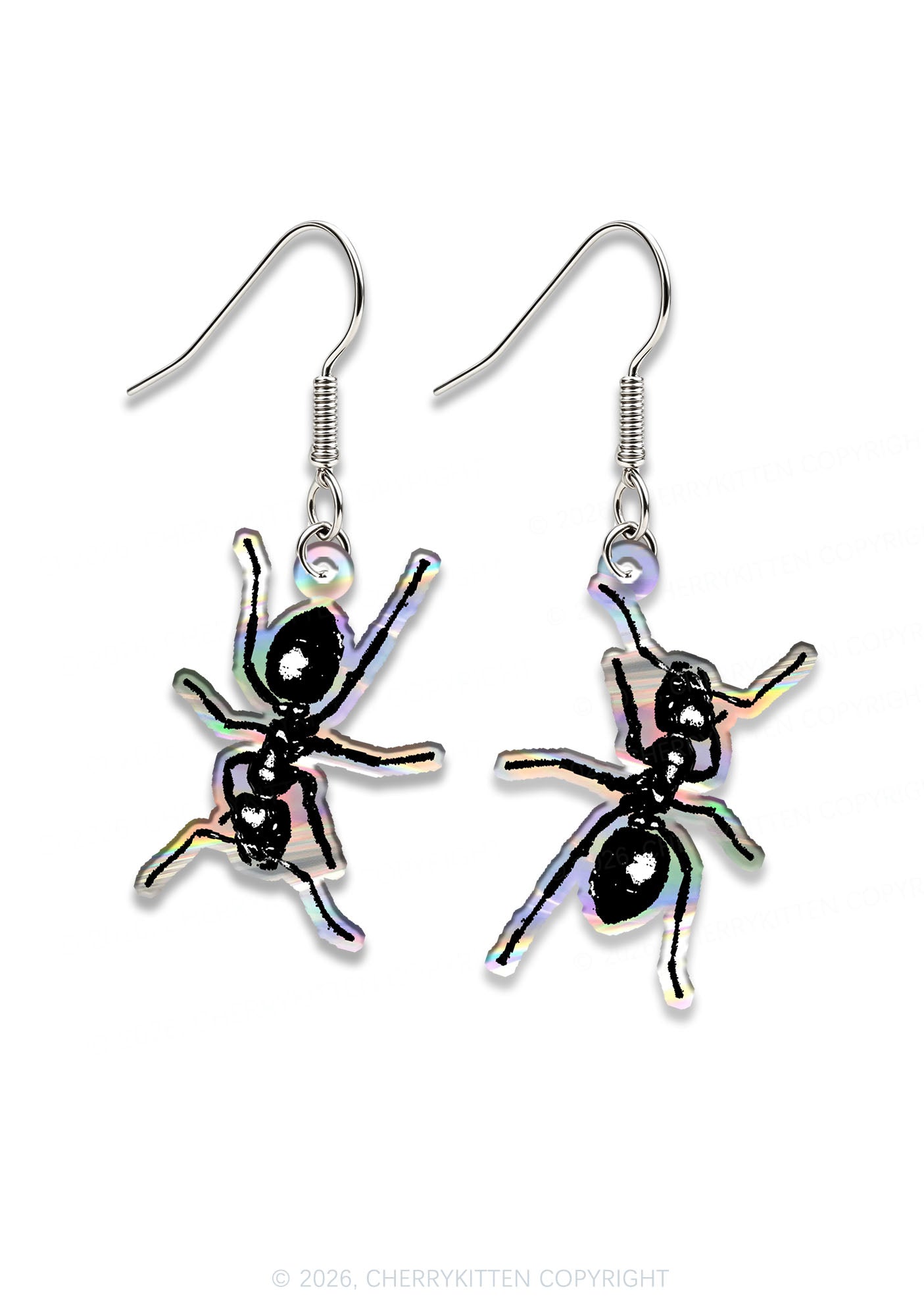 Halloween Black Ant Y2K Acrylic Earrings Cherrykitten