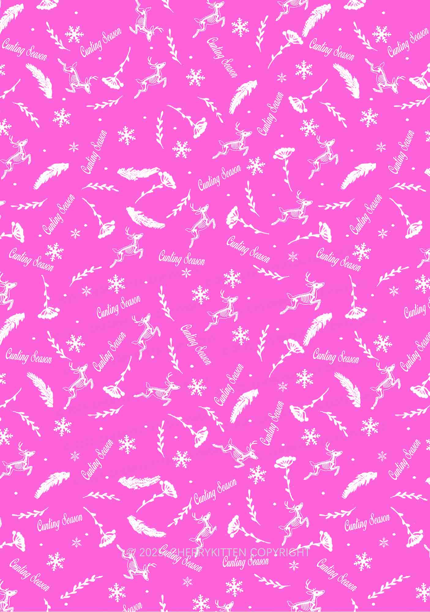 Christmas Cunting Season Y2K Print Midi Skirt Cherrykitten