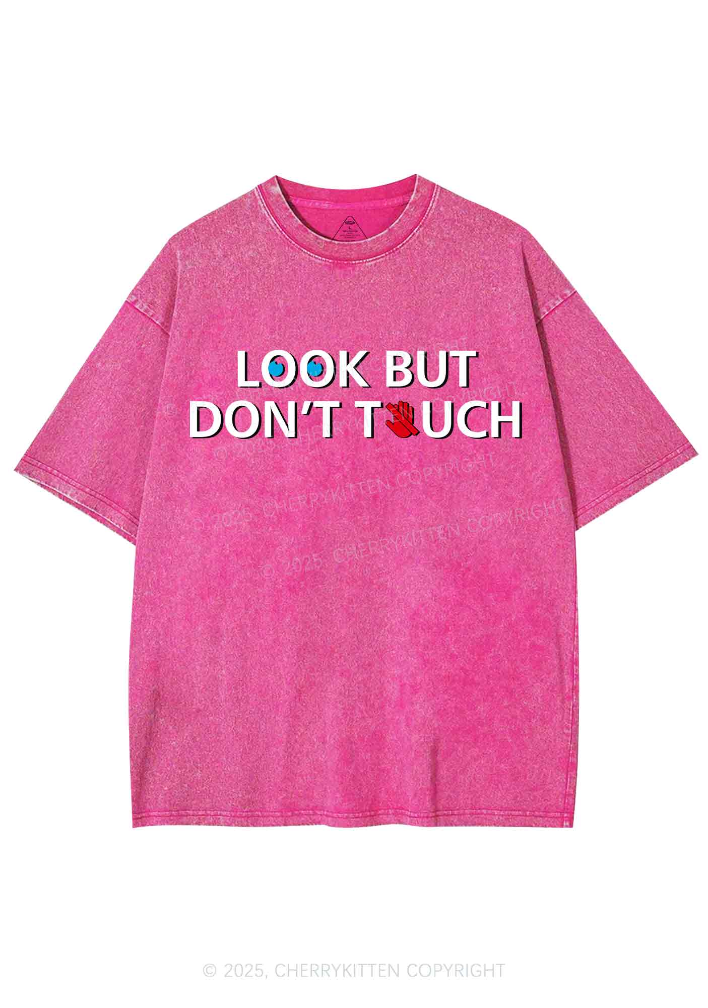 Look Dont Touch Y2K Shirts Washed Tee Cherrykitten