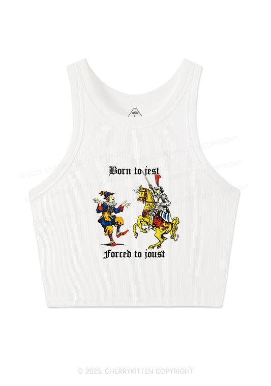 Born to Jest Forced to Joust Y2K Crop Tank Top Cherrykitten