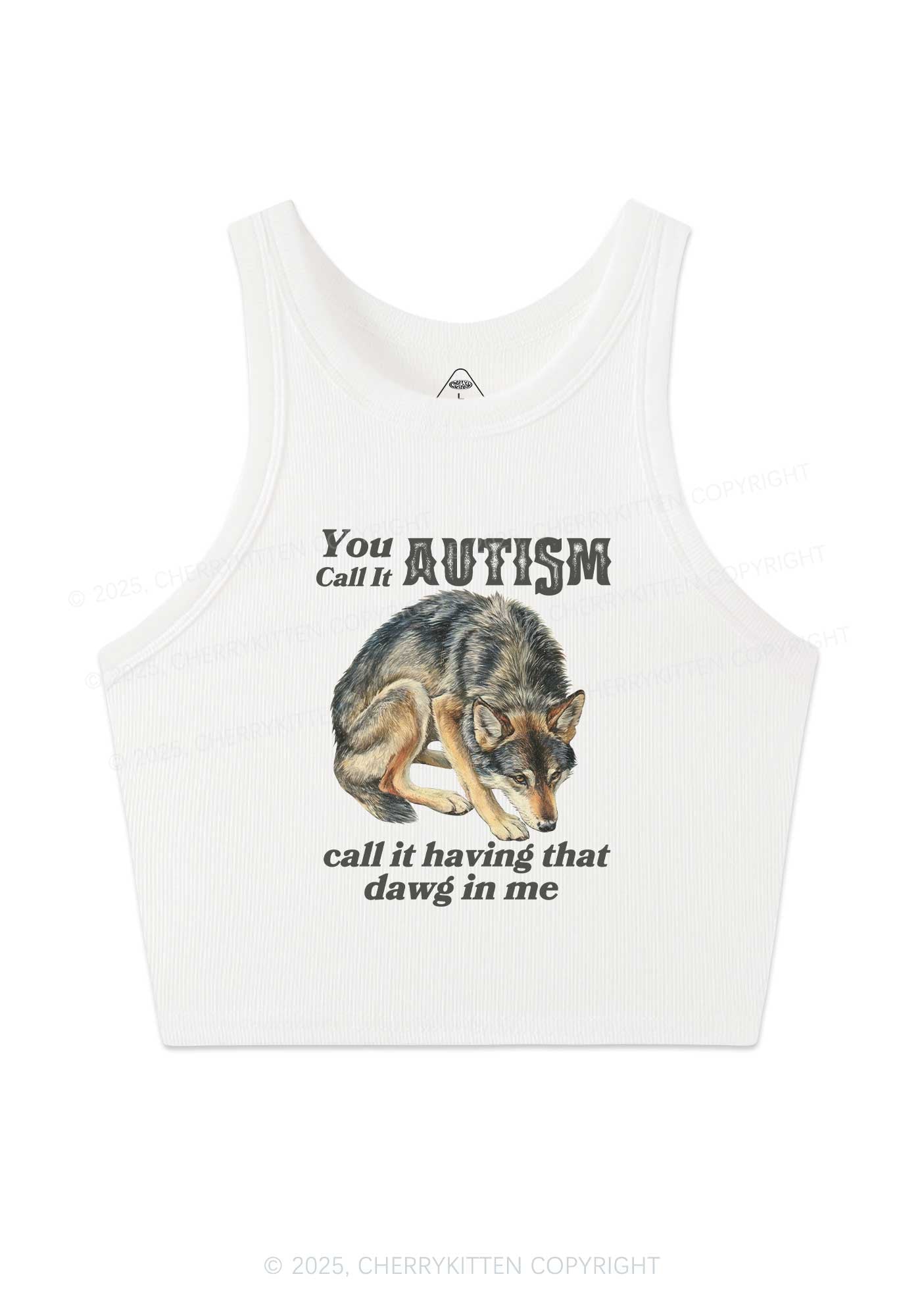 You Call It Autism Y2K Crop Tank Top Cherrykitten
