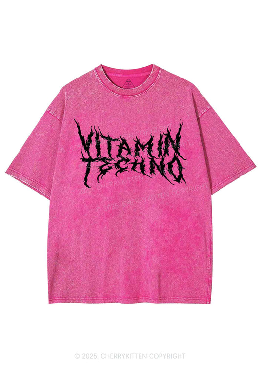 Vitamin Techno Y2K Shirts Washed Tee Cherrykitten