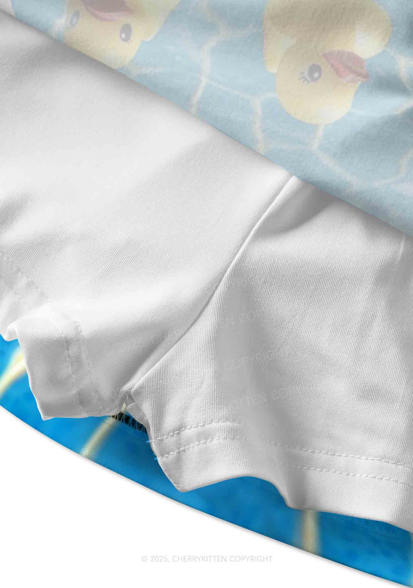 Three Ducks And Lily Y2K Print Mini Skirt Cherrykitten