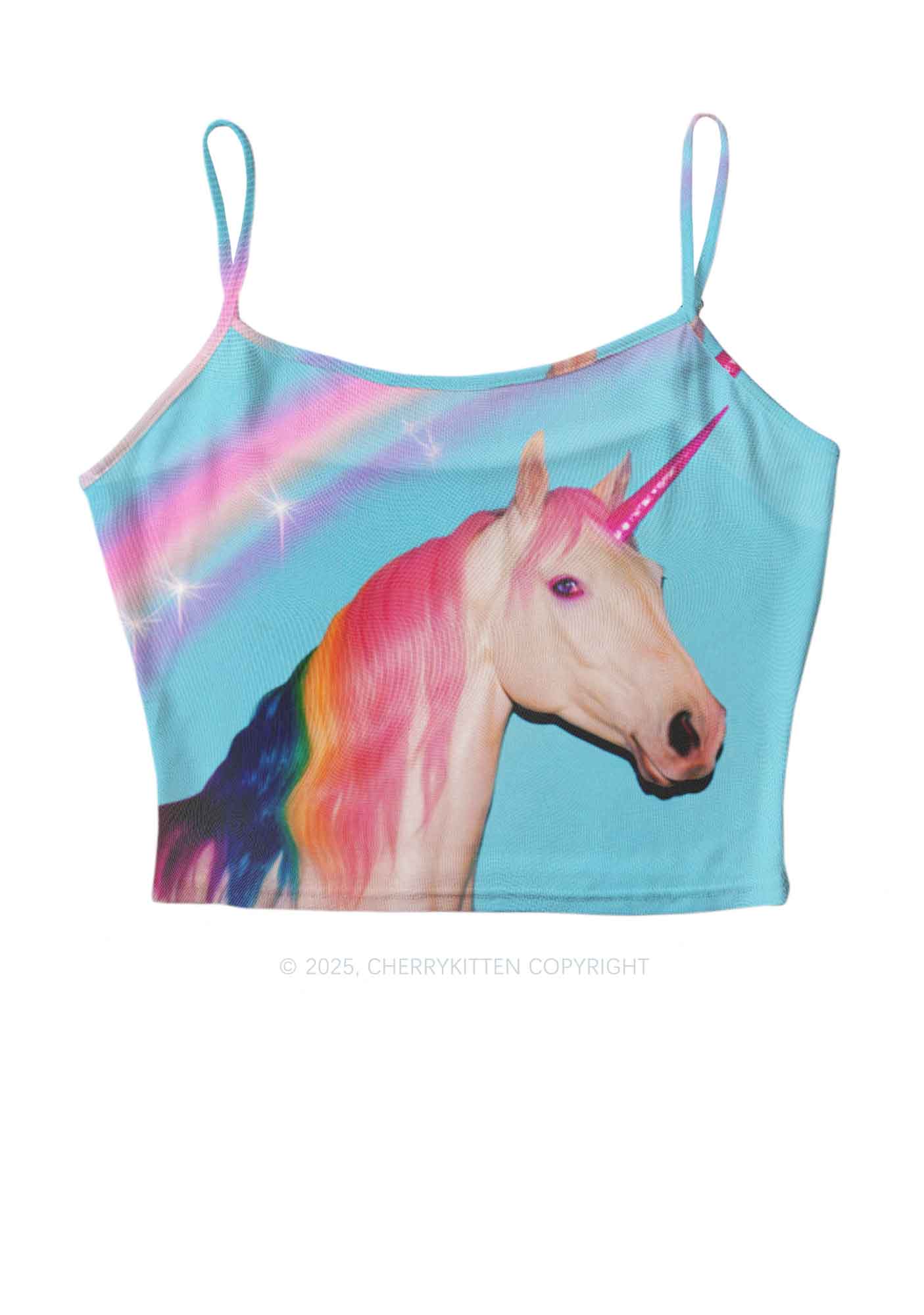 Colorful Unicorn Y2K Mesh Cami Tank Cherrykitten