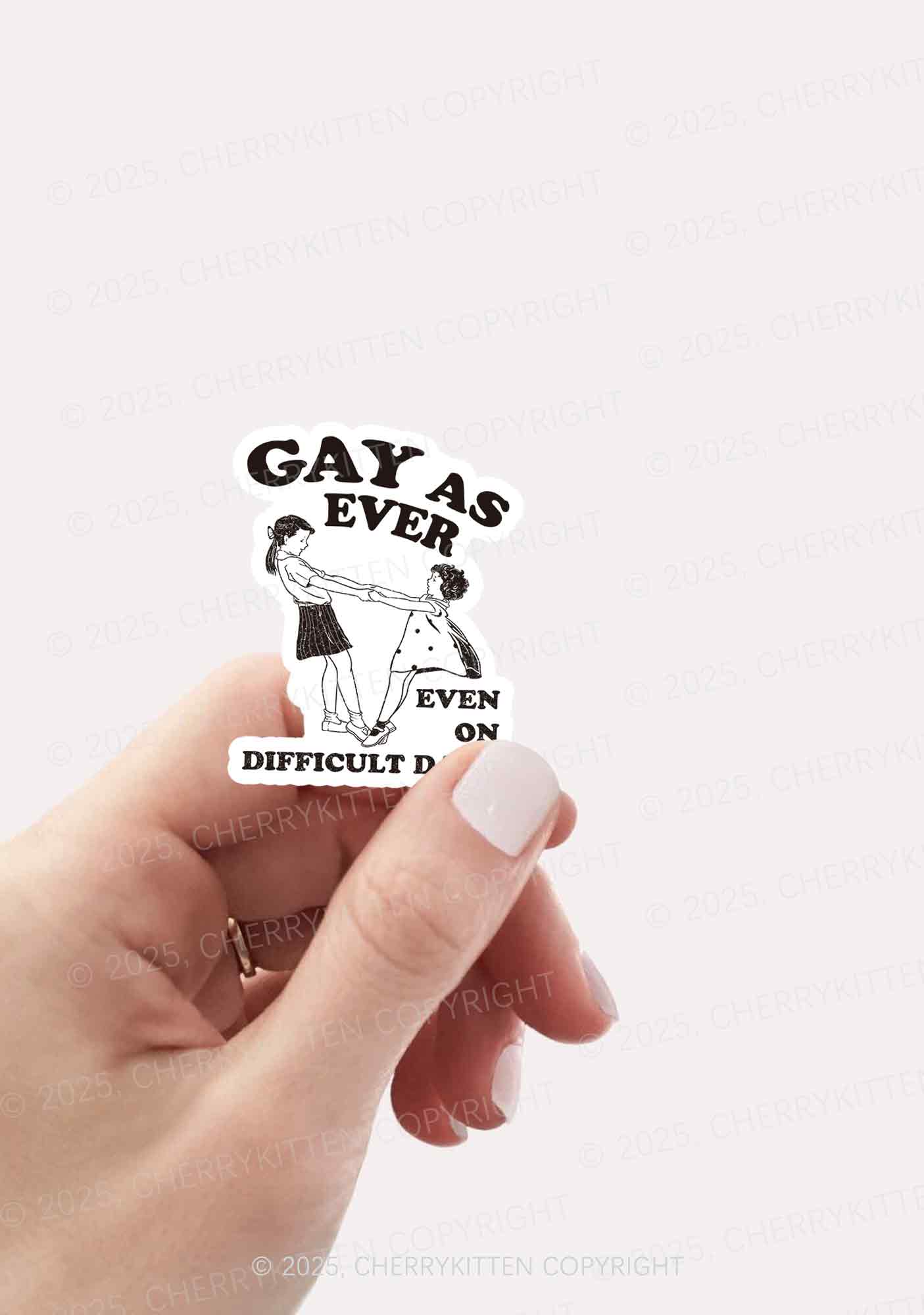 Gay As Ever Pride 1Pc Y2K Sticker Cherrykitten
