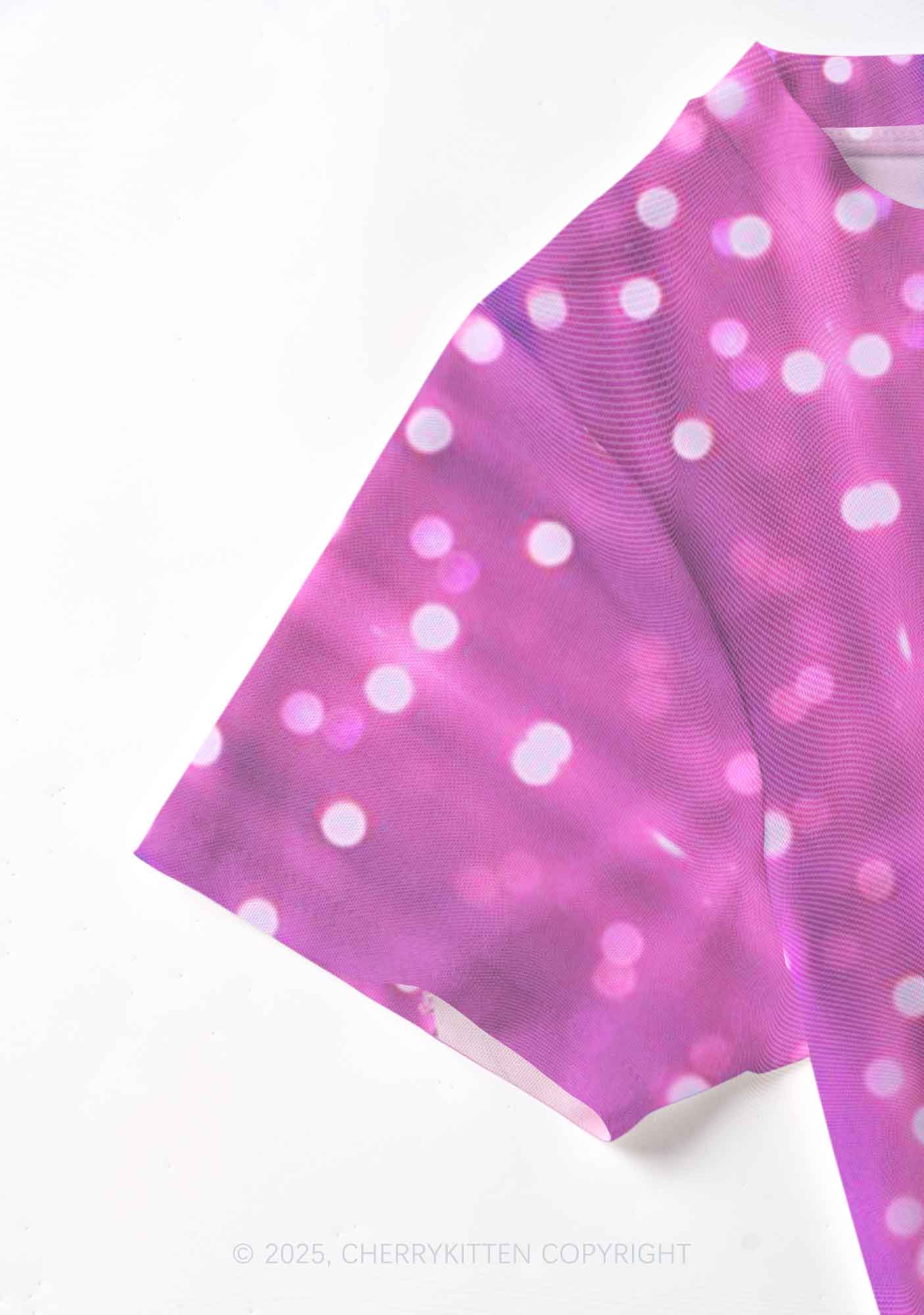 Magic Pink Ratz Y2K Mesh Crop Top Cherrykitten