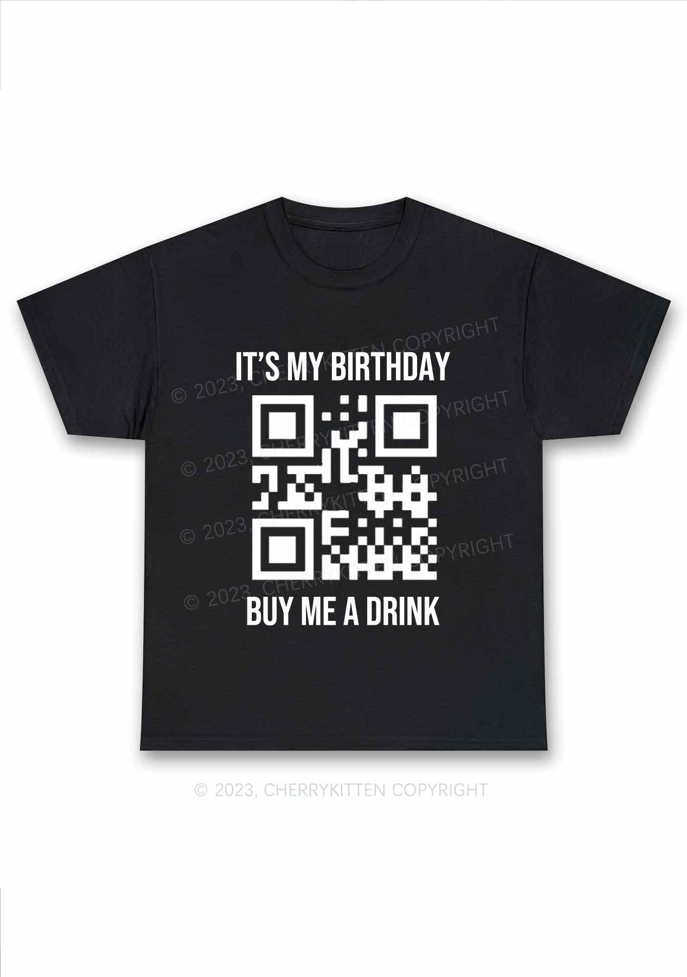Custom QR Code Birthday Y2K Chunky Shirt Cherrykitten