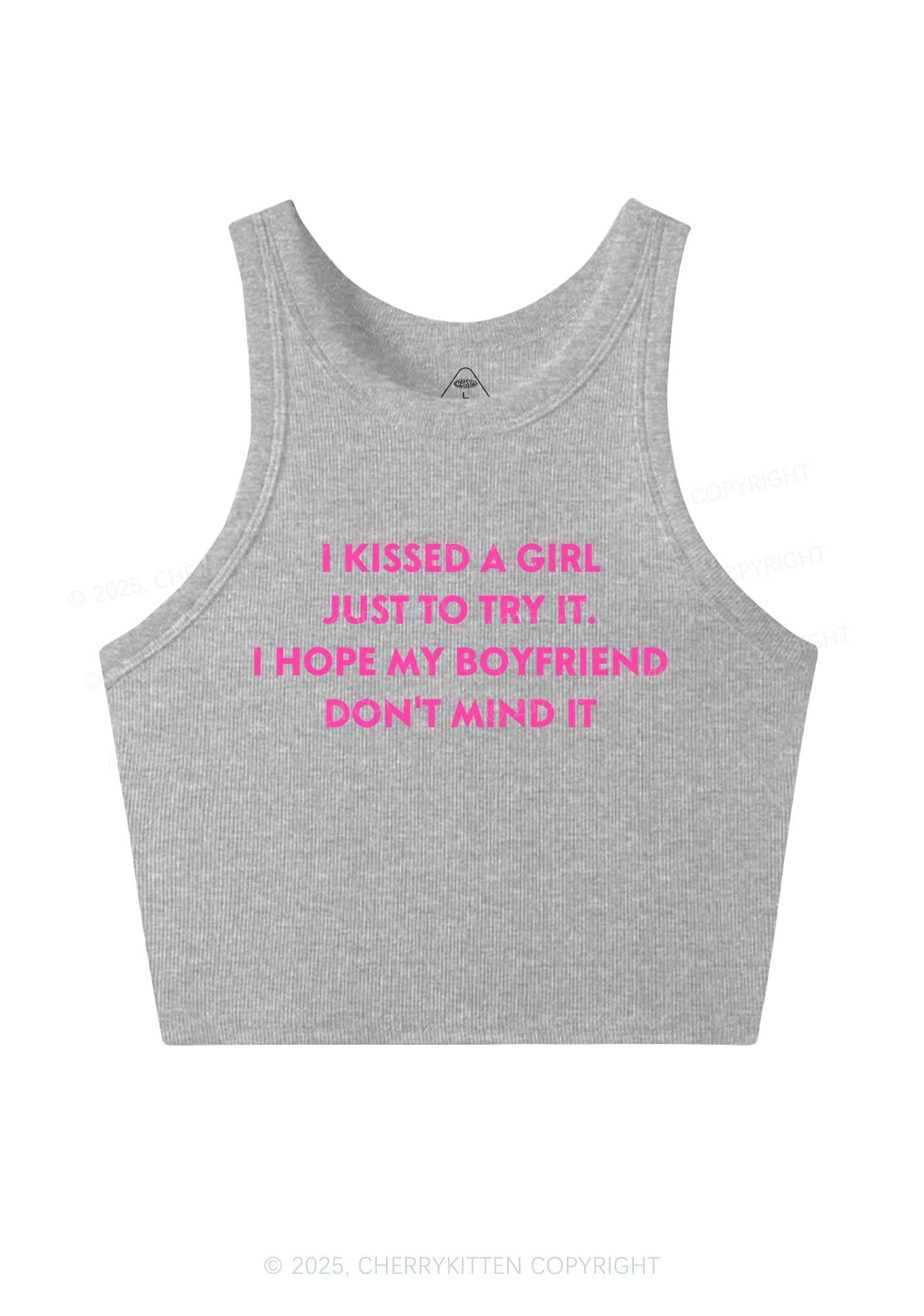 I Just Kissed A Girl Pride Y2K Crop Tank Top Cherrykitten