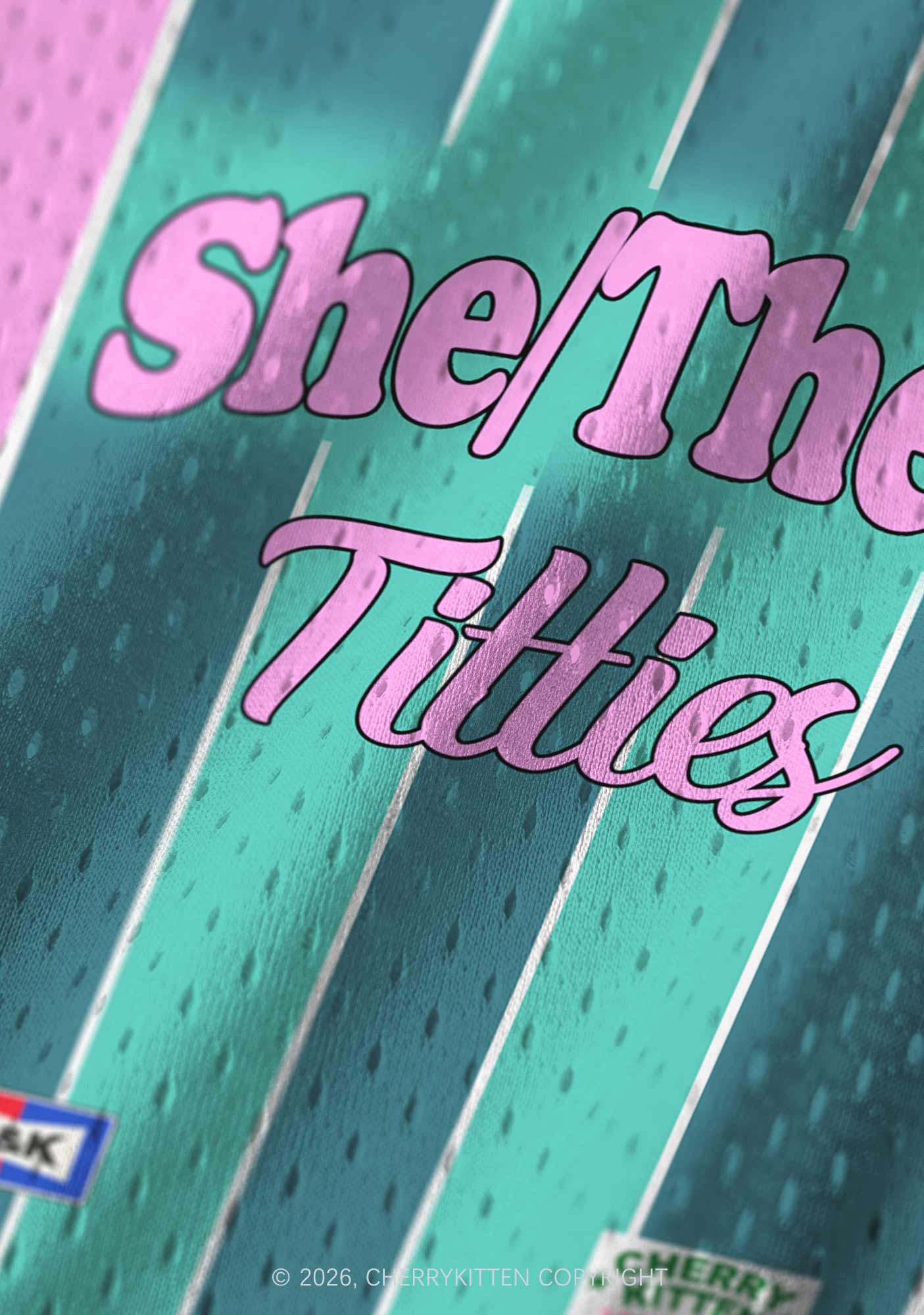 Green Stripes She Them Txtties Pride Y2K Sport Jersey Tank Cherrykitten