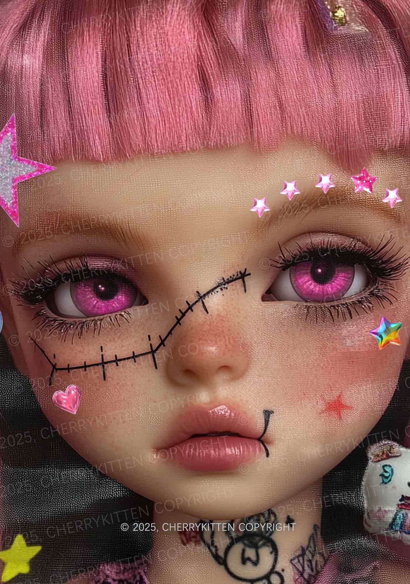 Pink Doll Y2K Mesh Long Sleeve Crop Top Cherrykitten