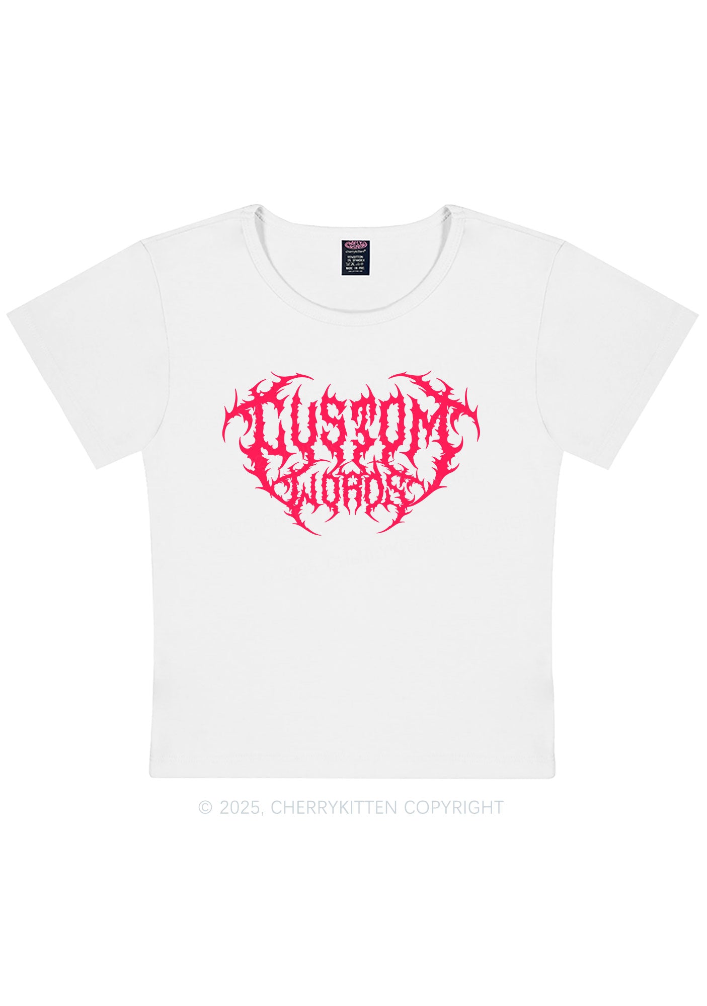 Custom Punk Words Y2K Baby Tee Cherrykitten