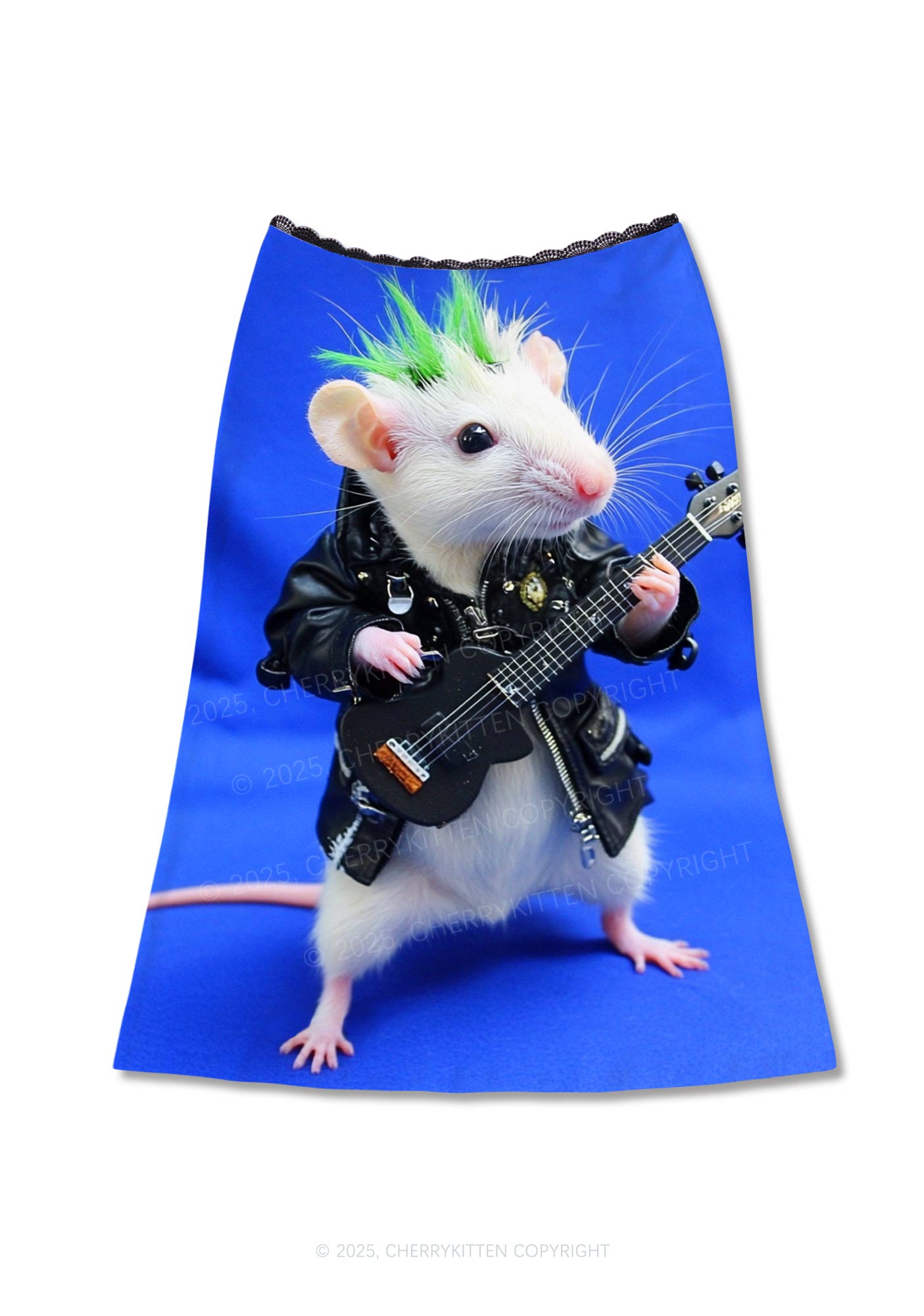 Guitar Playing Ratz Y2K Print Midi Skirt Cherrykitten