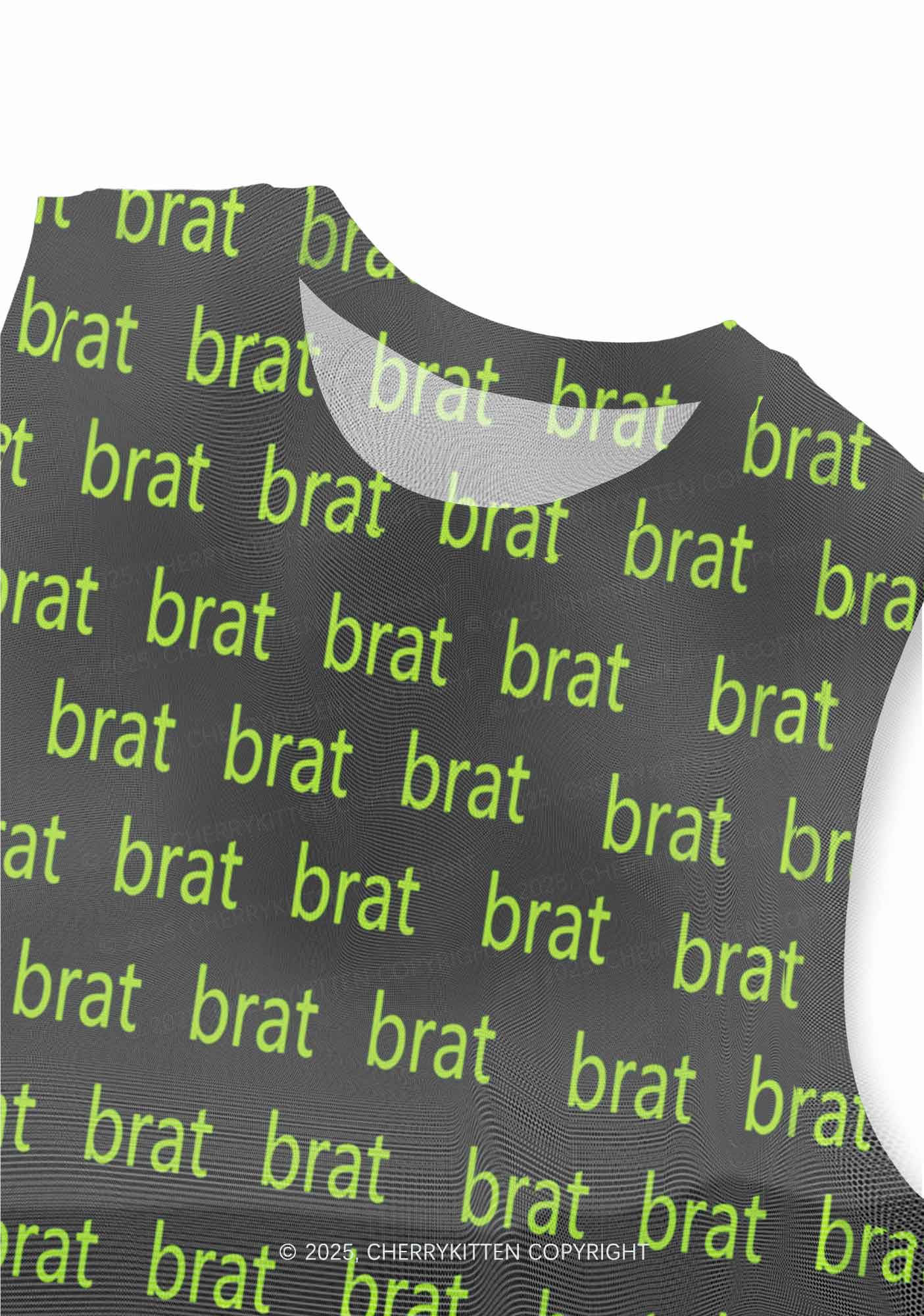 Green Brat Y2K Mesh Muscle Tank Cherrykitten