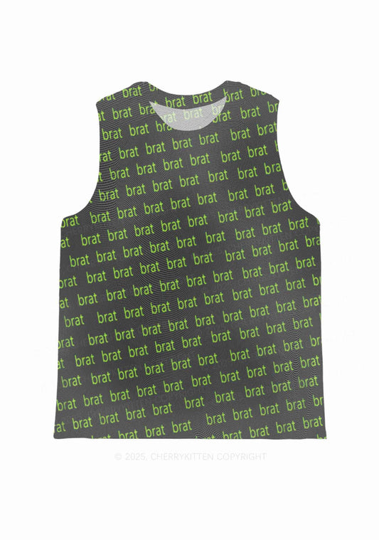 Green Brat Y2K Mesh Muscle Tank Cherrykitten