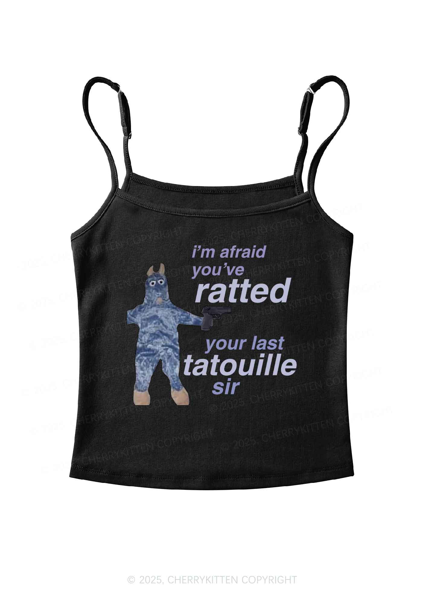 Ratted Last Tatouille Y2K Spaghetti Strap Cami Cherrykitten