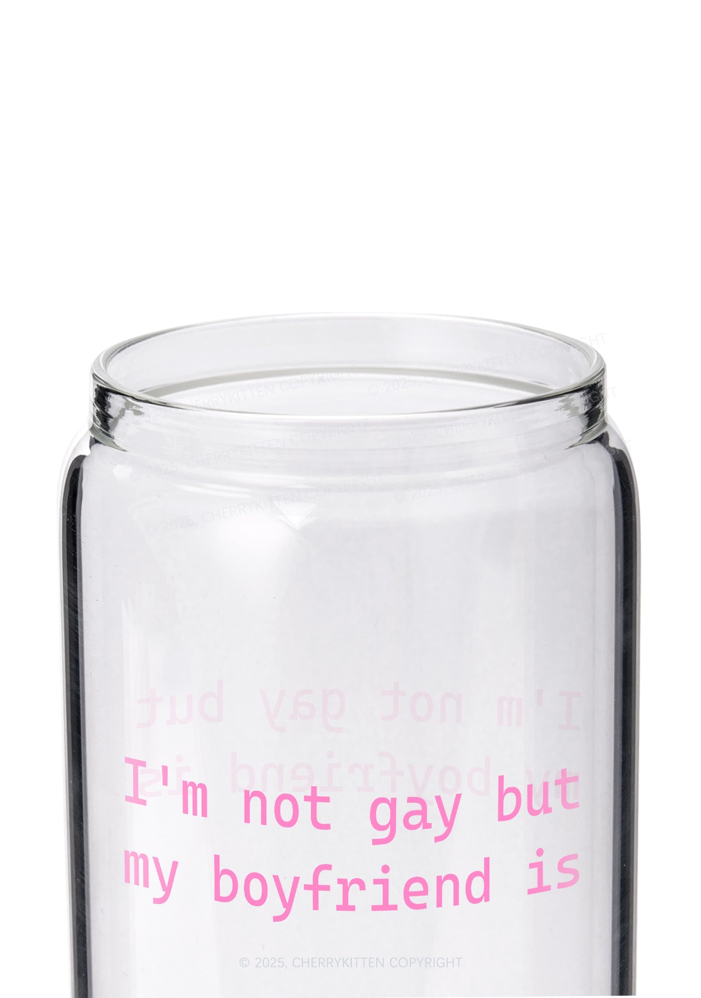 My Boyfriend Is Gay Pride Y2K Printed Glass Cup Cherrykitten