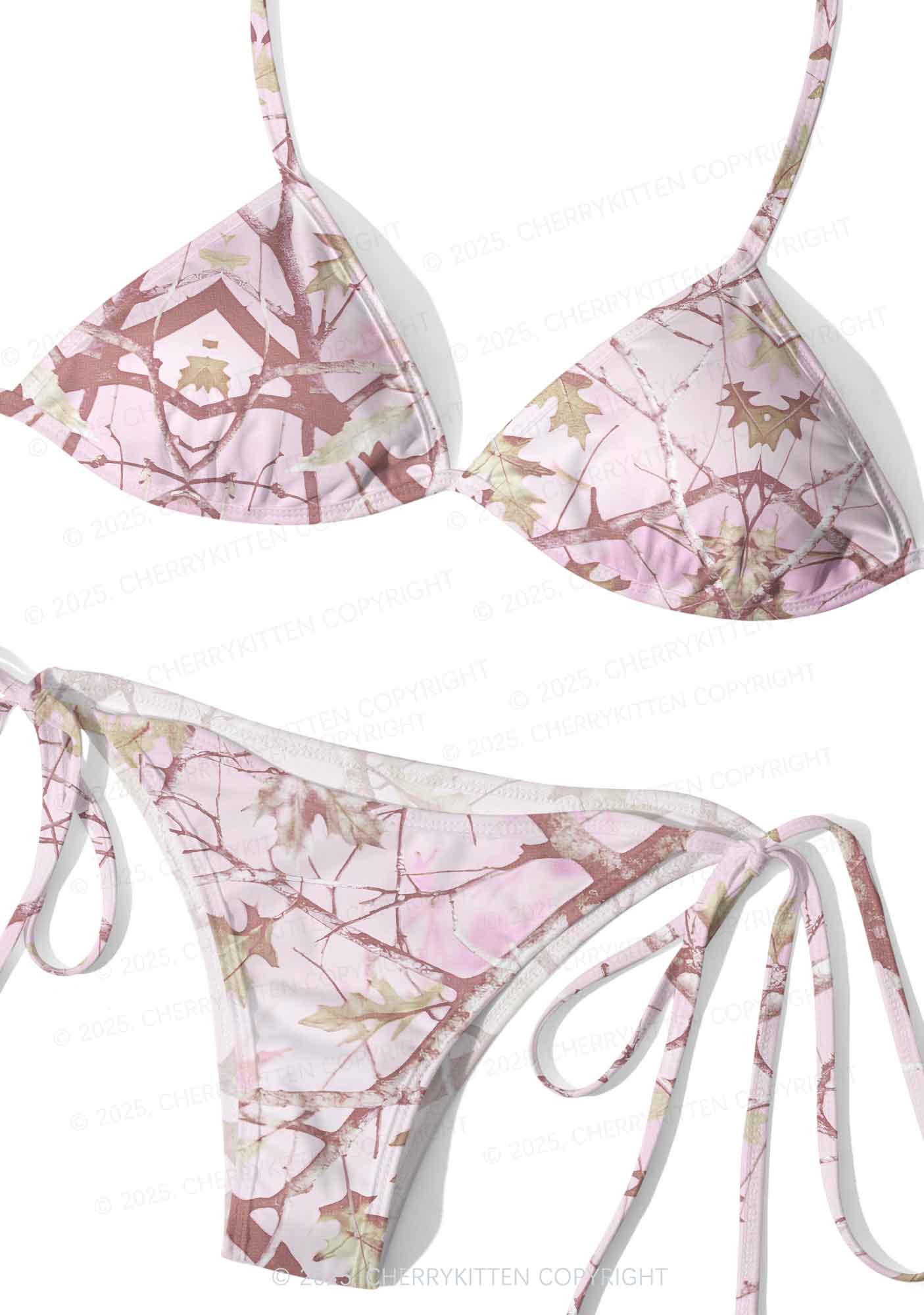 Dreamy Pink Tree Y2K Print Bikini Set Cherrykitten