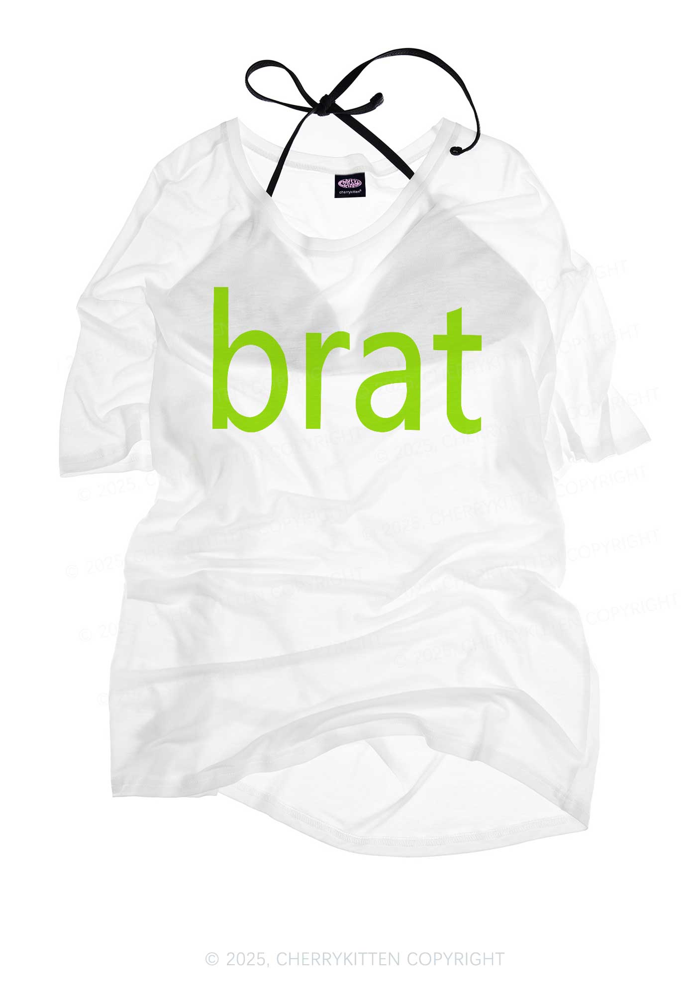 Green Brat Y2K Sheer Boyfriend Tee Cherrykitten