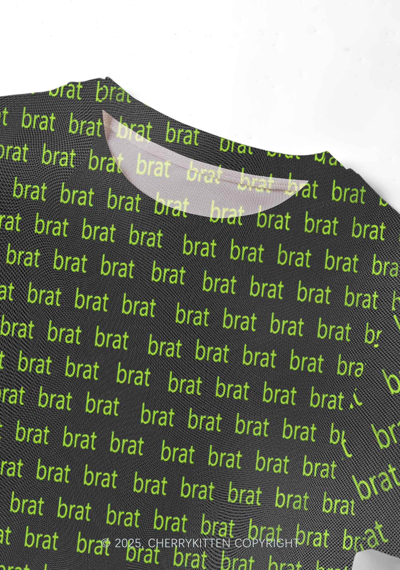 Green Brat Y2K Mesh Crop Top Cherrykitten