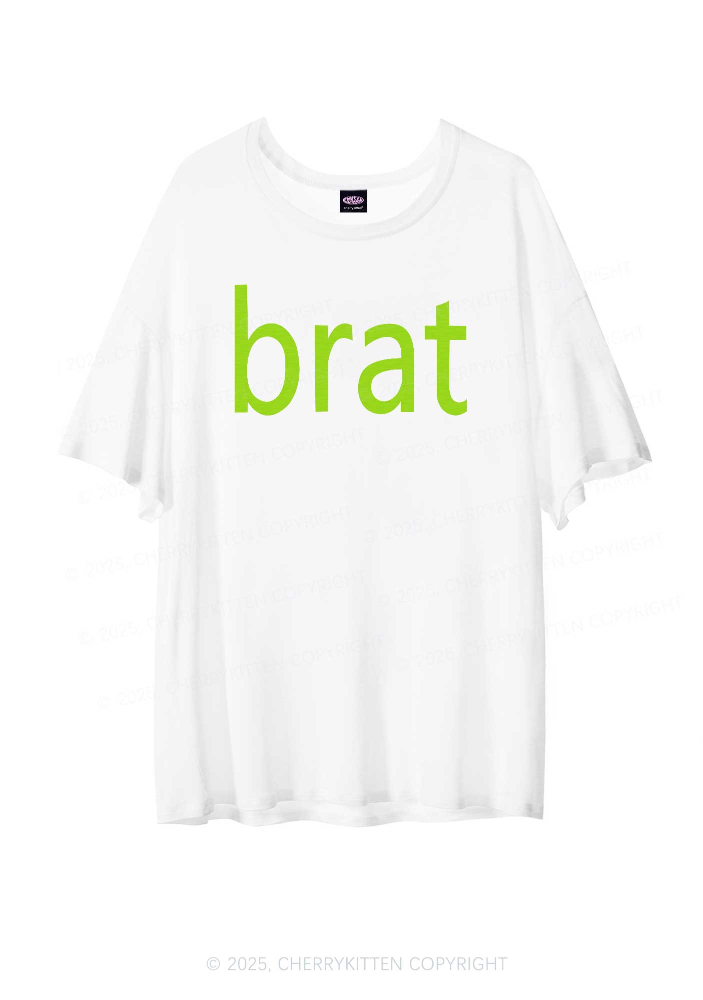 Green Brat Y2K Sheer Boyfriend Tee Cherrykitten
