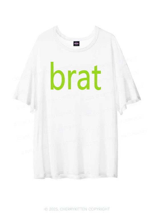 Green Brat Y2K Sheer Boyfriend Tee Cherrykitten
