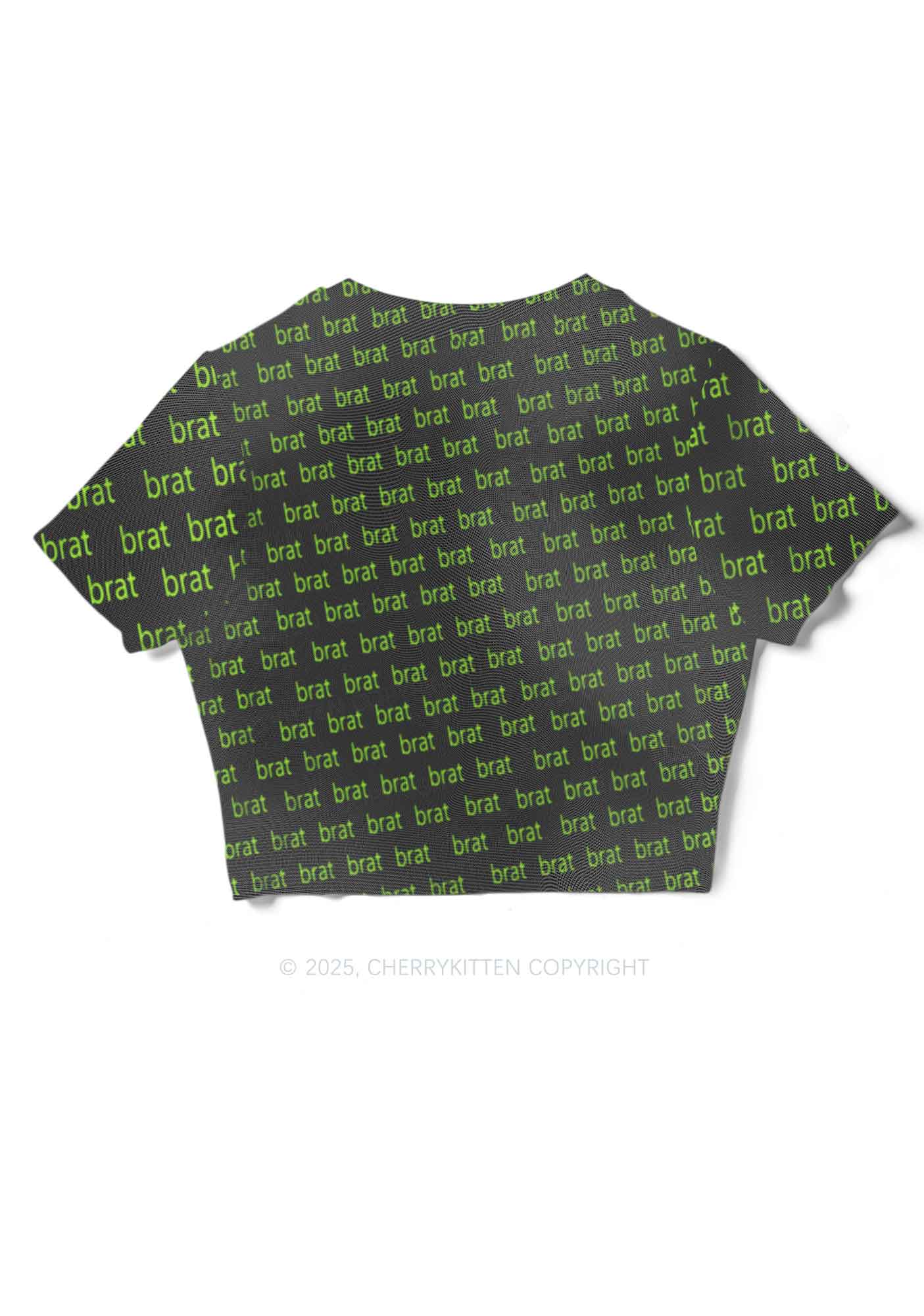Green Brat Y2K Mesh Crop Top Cherrykitten