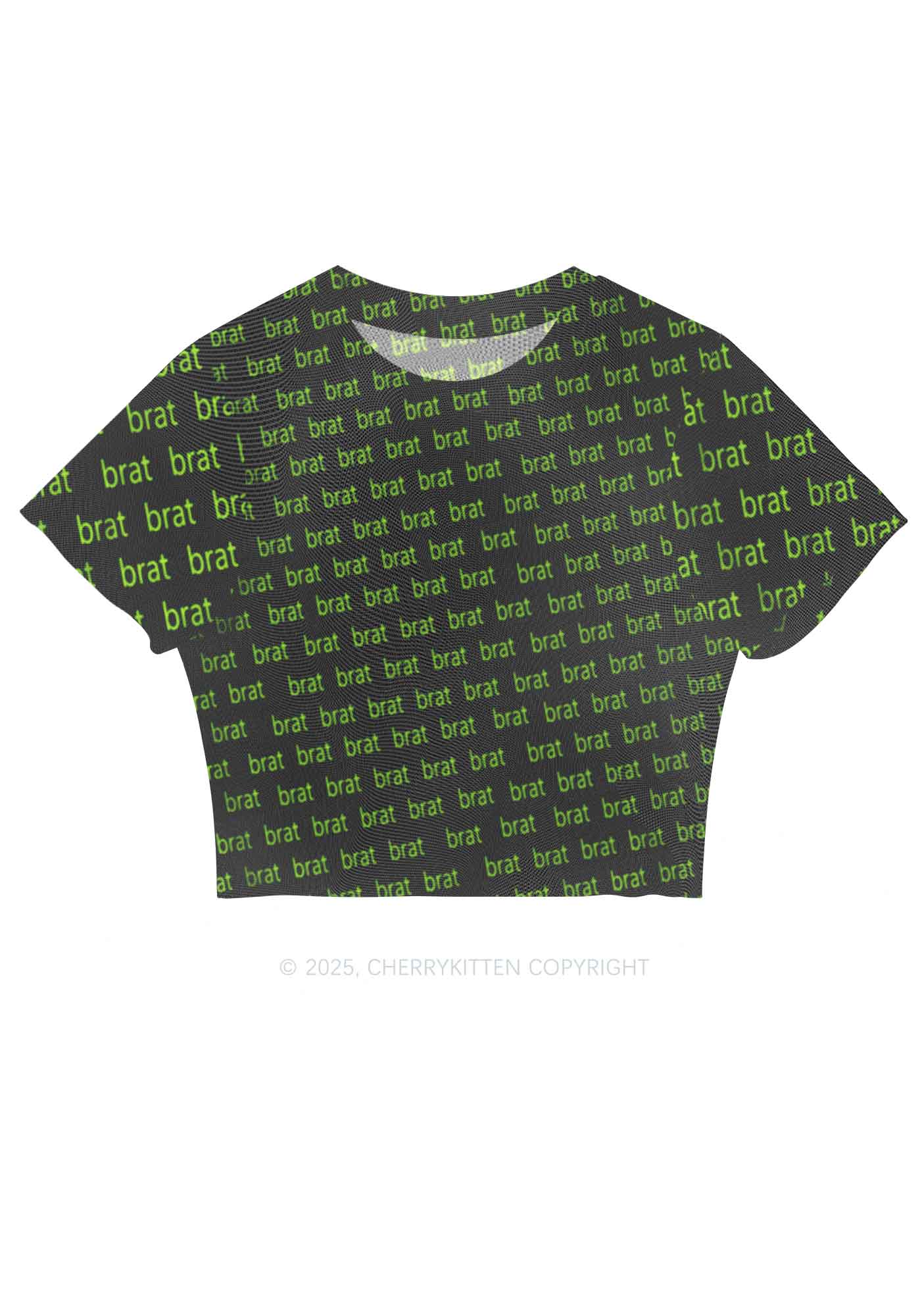Green Brat Y2K Mesh Crop Top Cherrykitten
