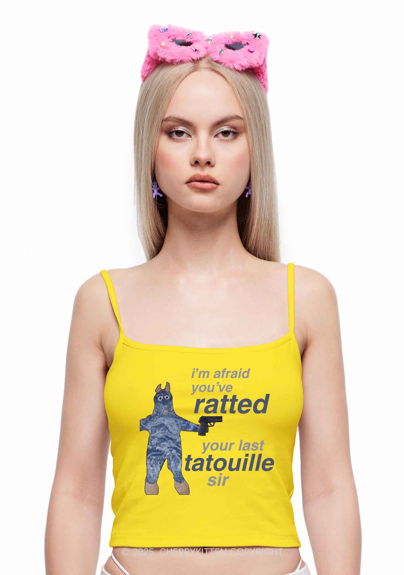 Ratted Last Tatouille Y2K Spaghetti Strap Cami Cherrykitten