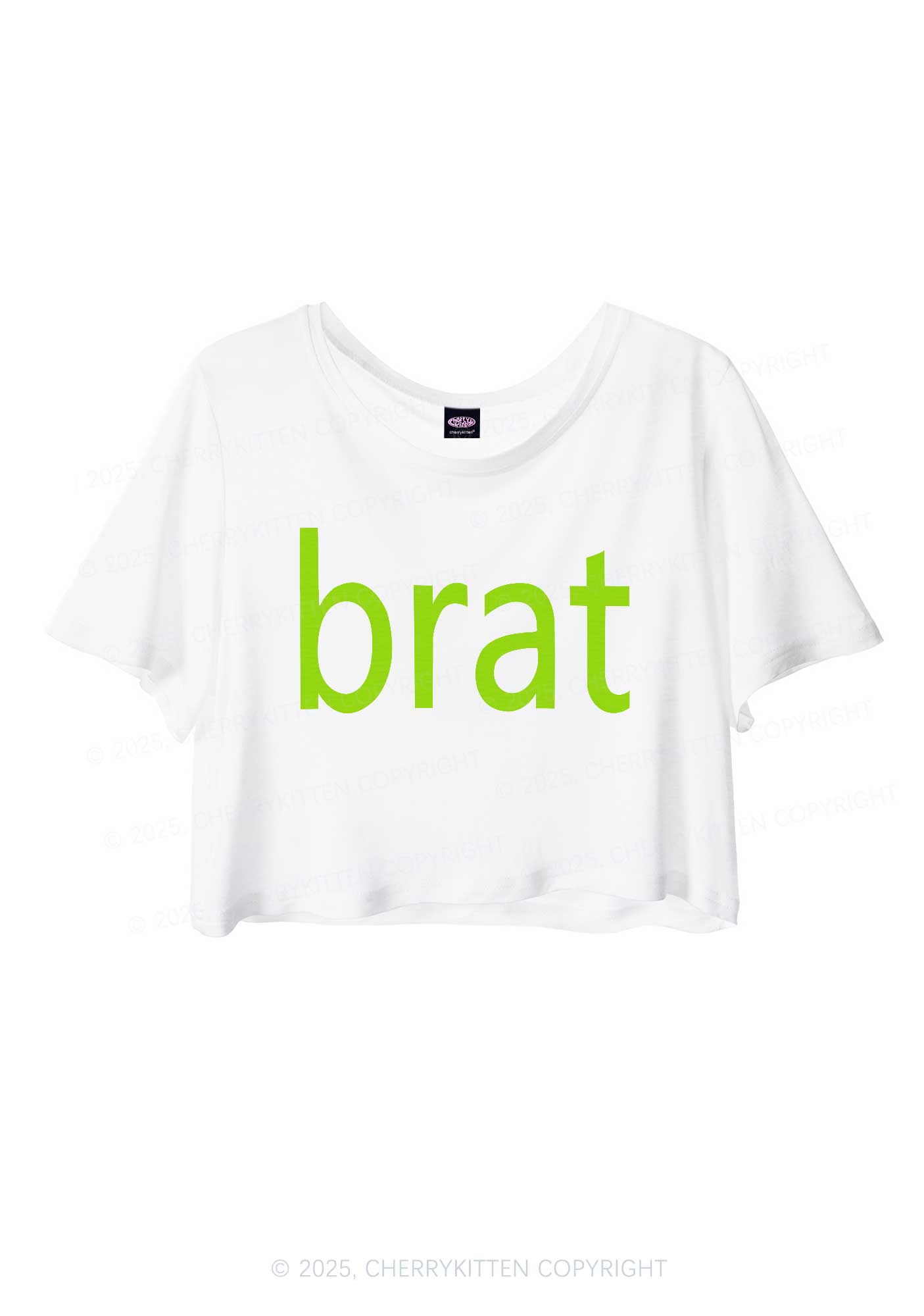 Green Brat Y2K Sheer Crop Tee Cherrykitten