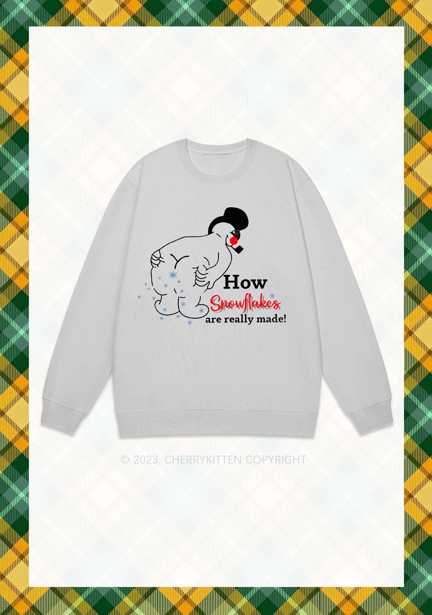 How Snowflakes Are Really Made Christmas Y2K Sweatshirt Cherrykitten