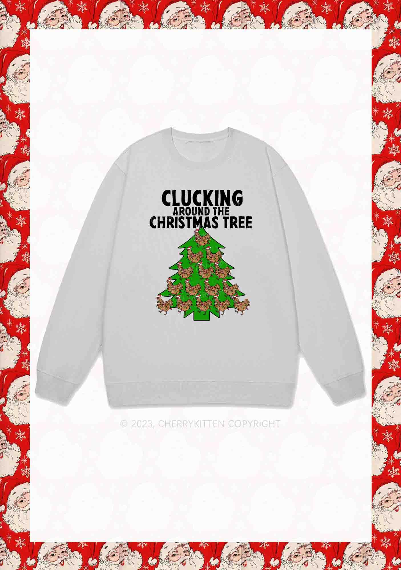 Clucking Around The Christmas Tree Y2K Sweatshirt Cherrykitten