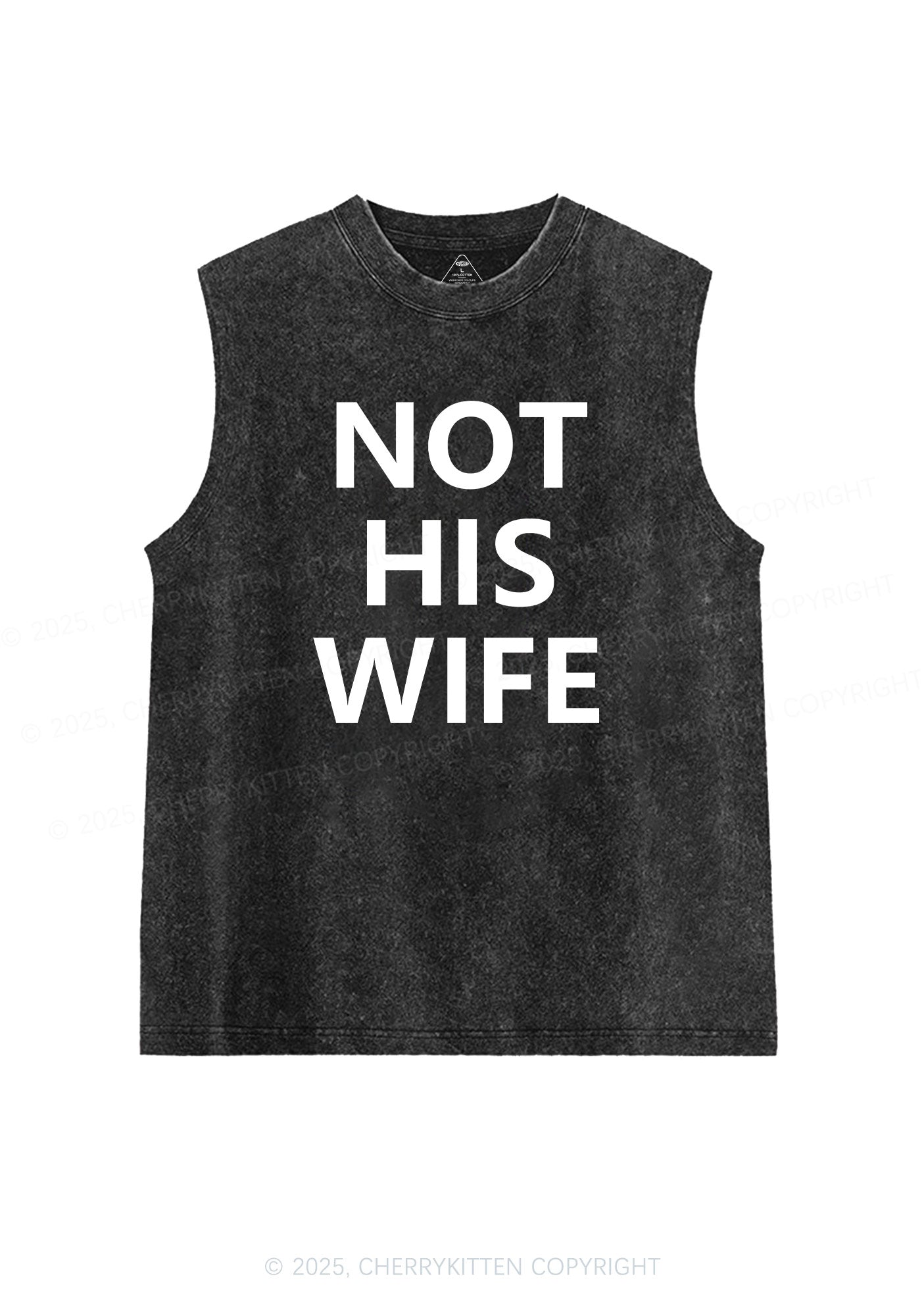 Not His Wife Y2K Washed Muscle Tank Cherrykitten