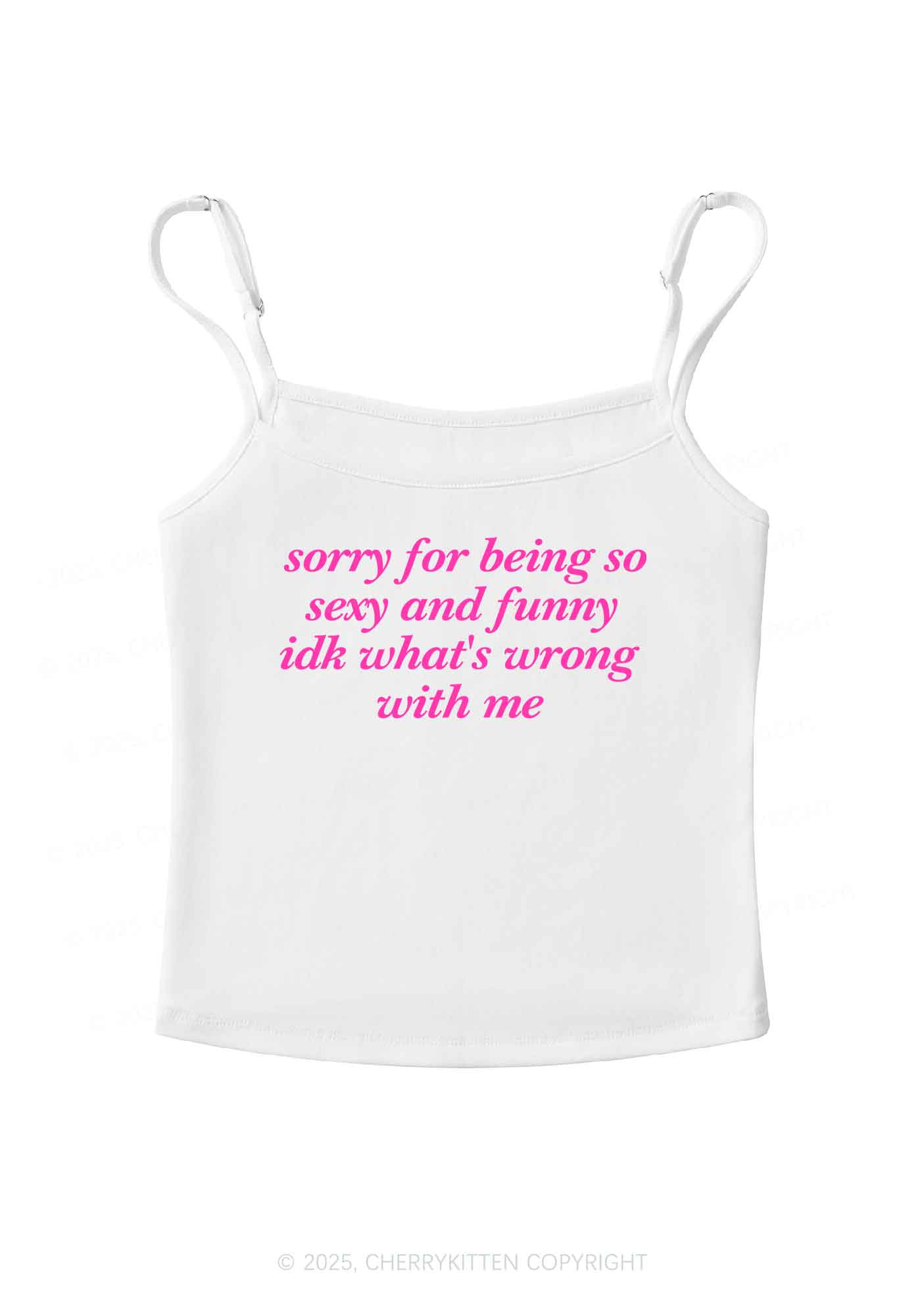 Sorry For Being So Funny Y2K Spaghetti Strap Cami Cherrykitten