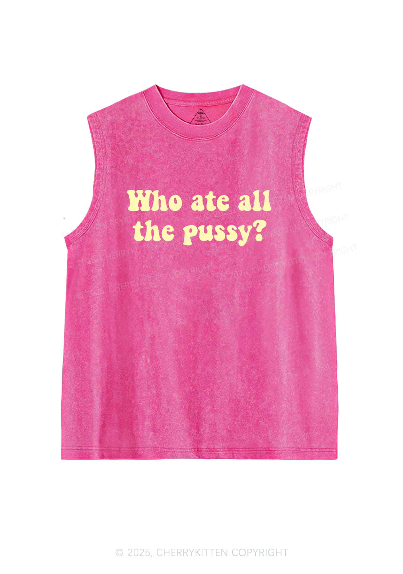 Who Ate All Puxxy Y2K Washed Muscle Tank Cherrykitten