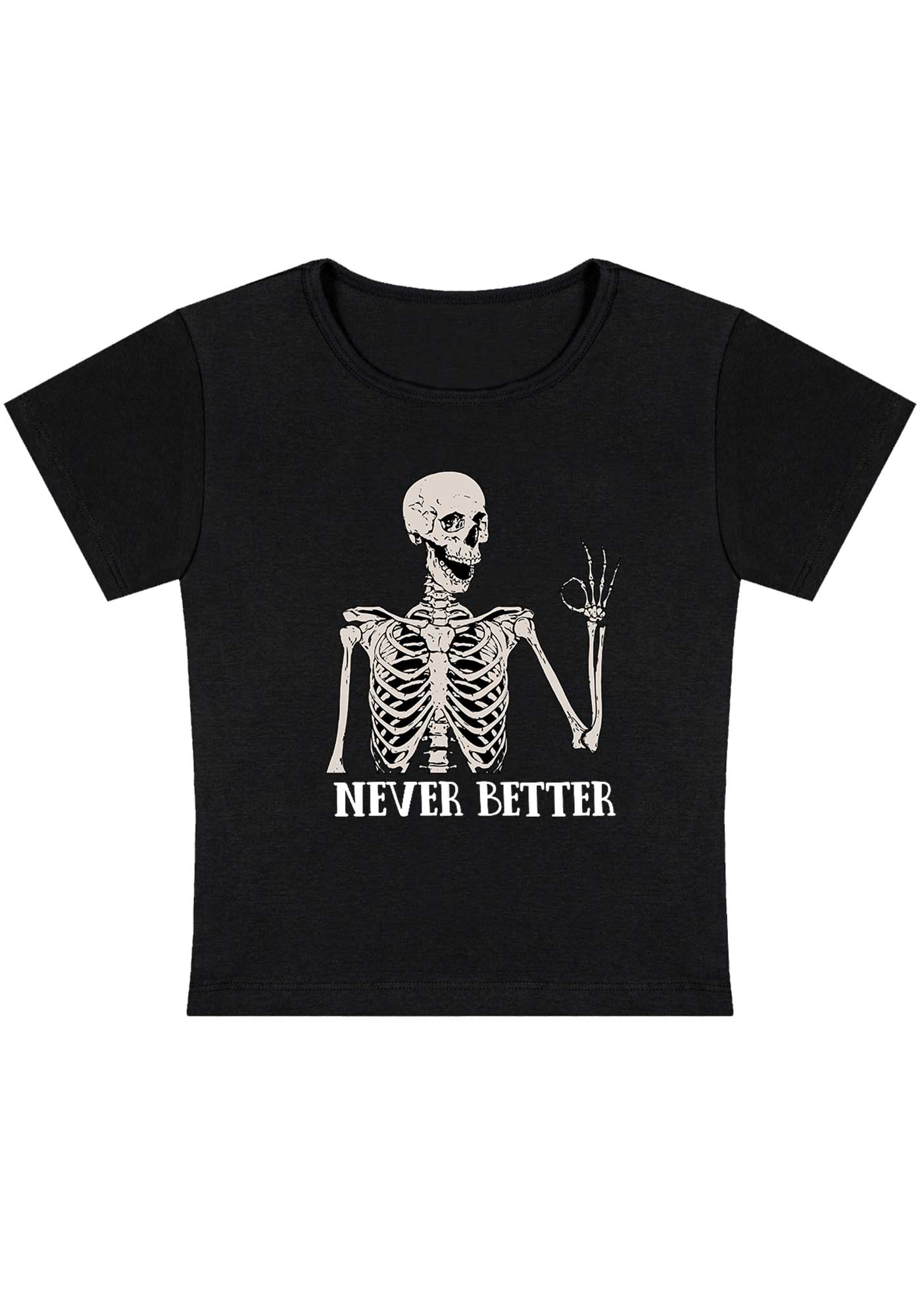 Halloween Skeletons Never Better Y2K Baby Tee