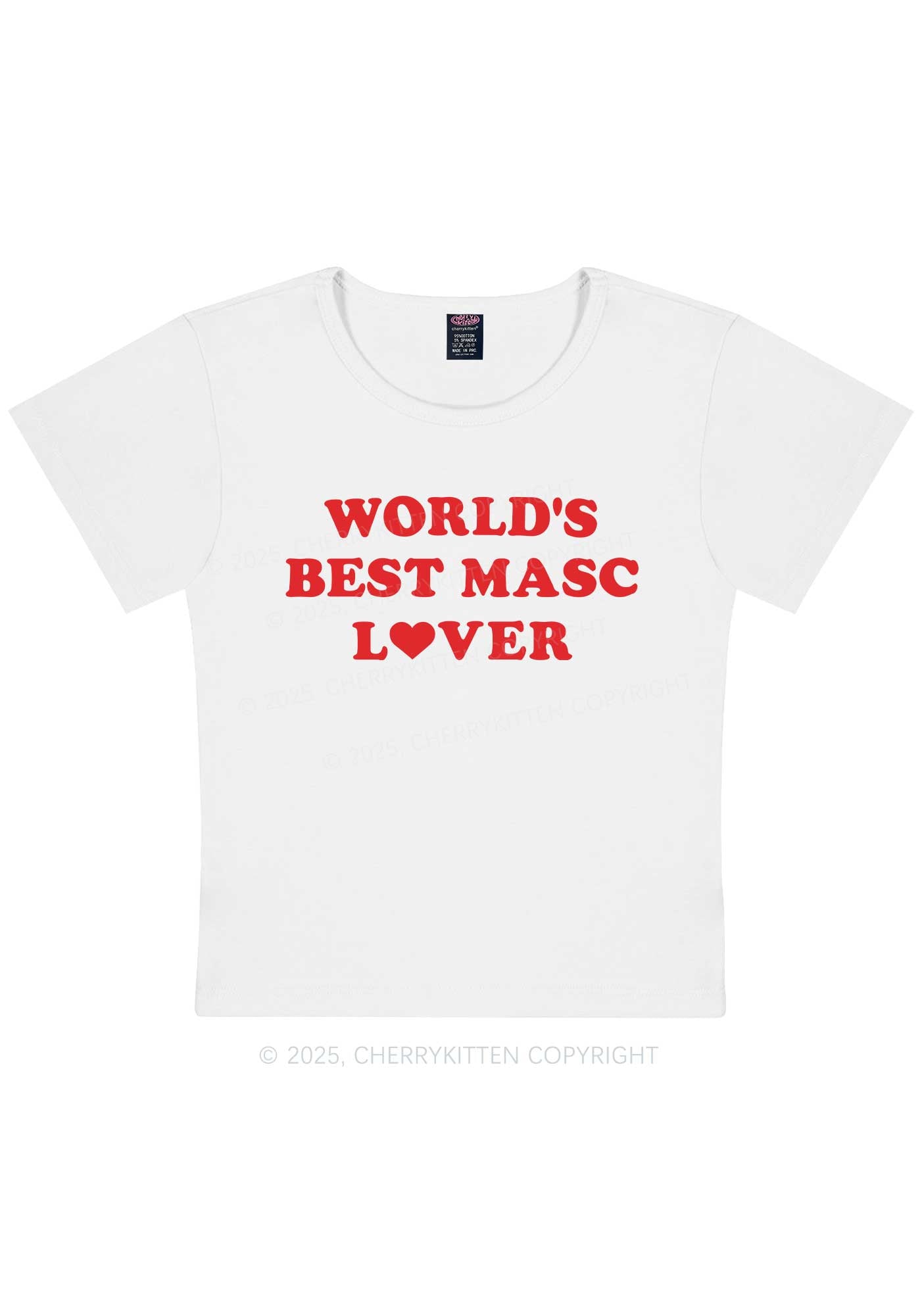 Worlds Best Masc Lover Pride Y2K Baby Tee Cherrykitten
