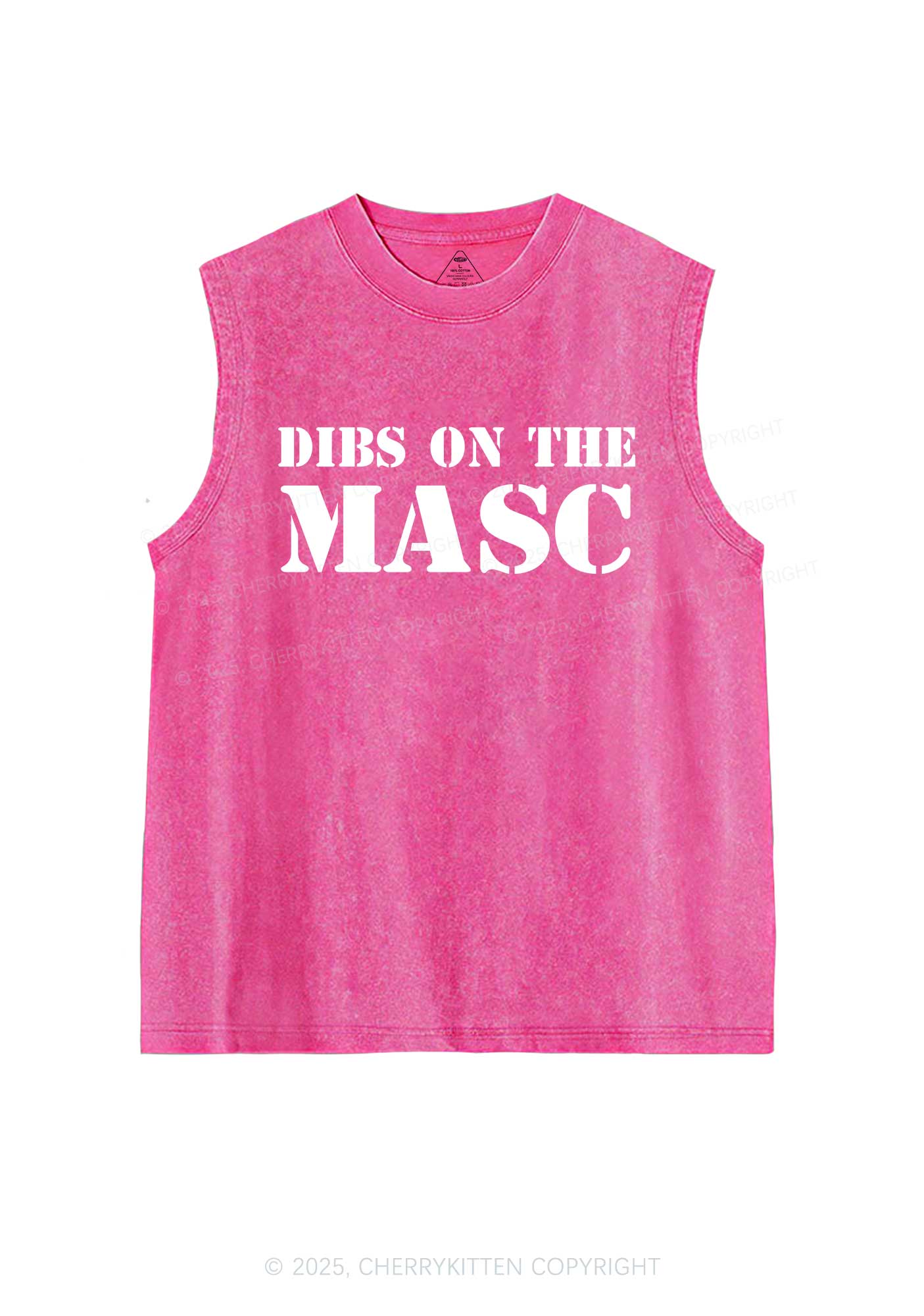 Dibs On The Masc Pride Y2K Washed Muscle Tank Cherrykitten