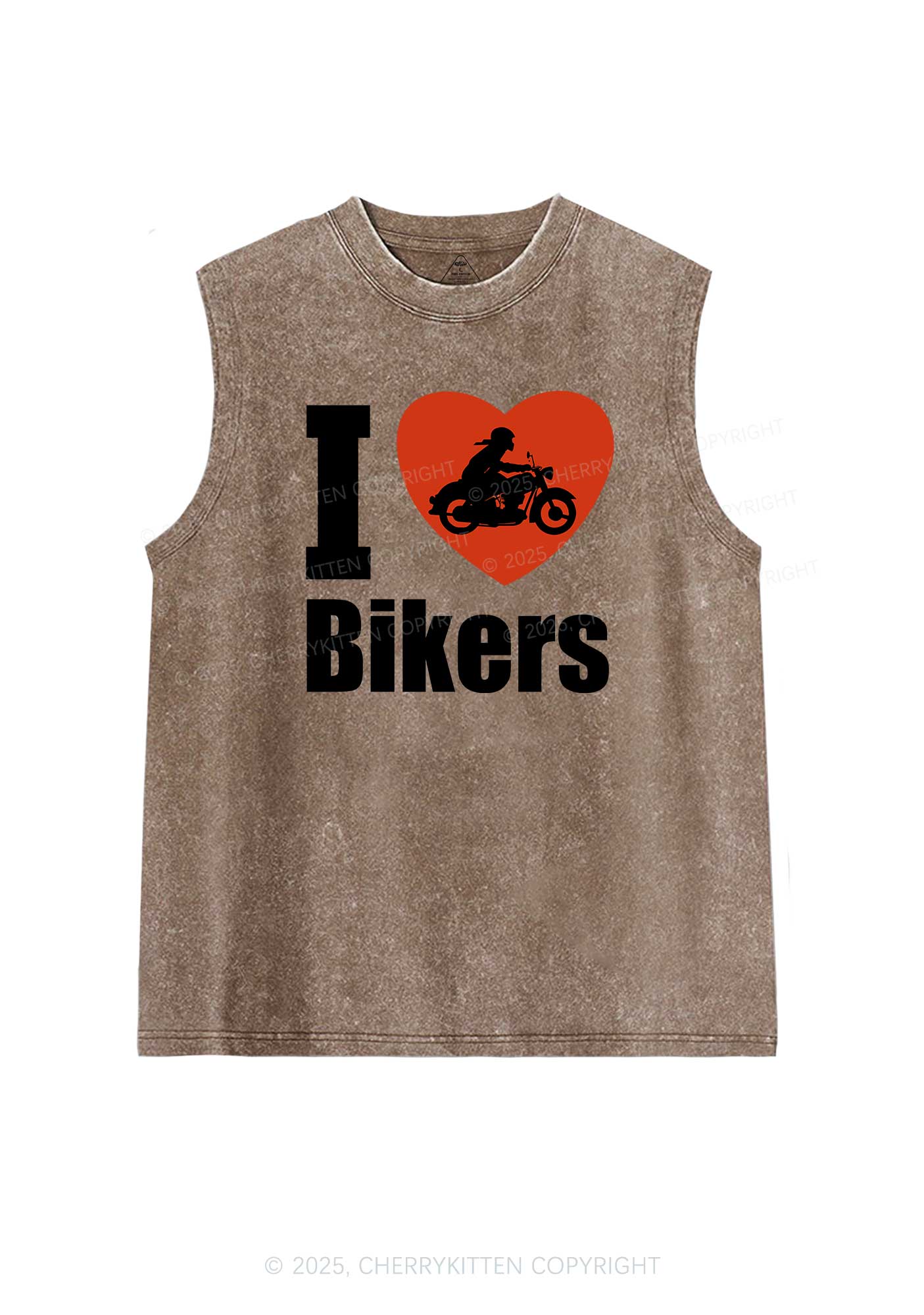 I Love Bikers Y2K Washed Muscle Tank Cherrykitten