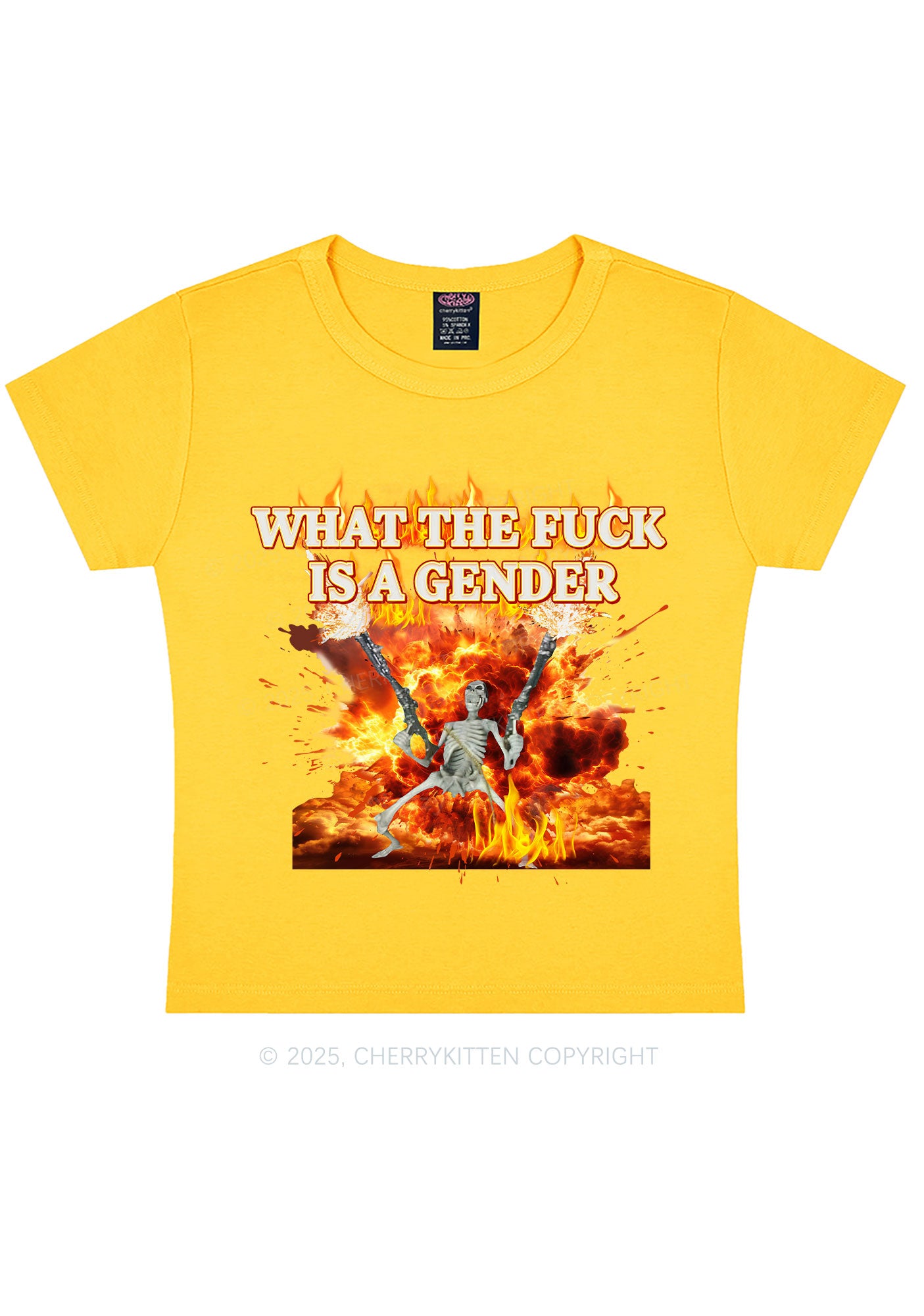 Skeleton Gender Y2K Baby Tee Cherrykitten