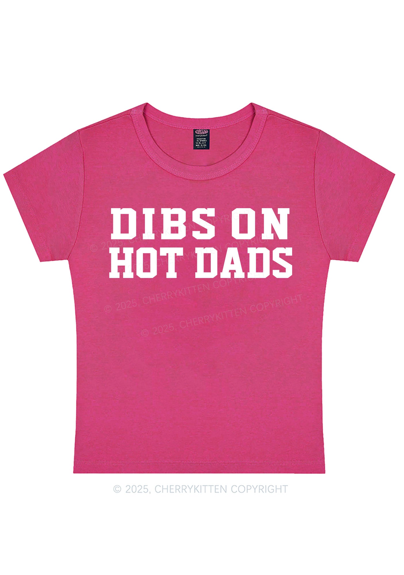 Dibs On Hot Dads Y2K Baby Tee Cherrykitten