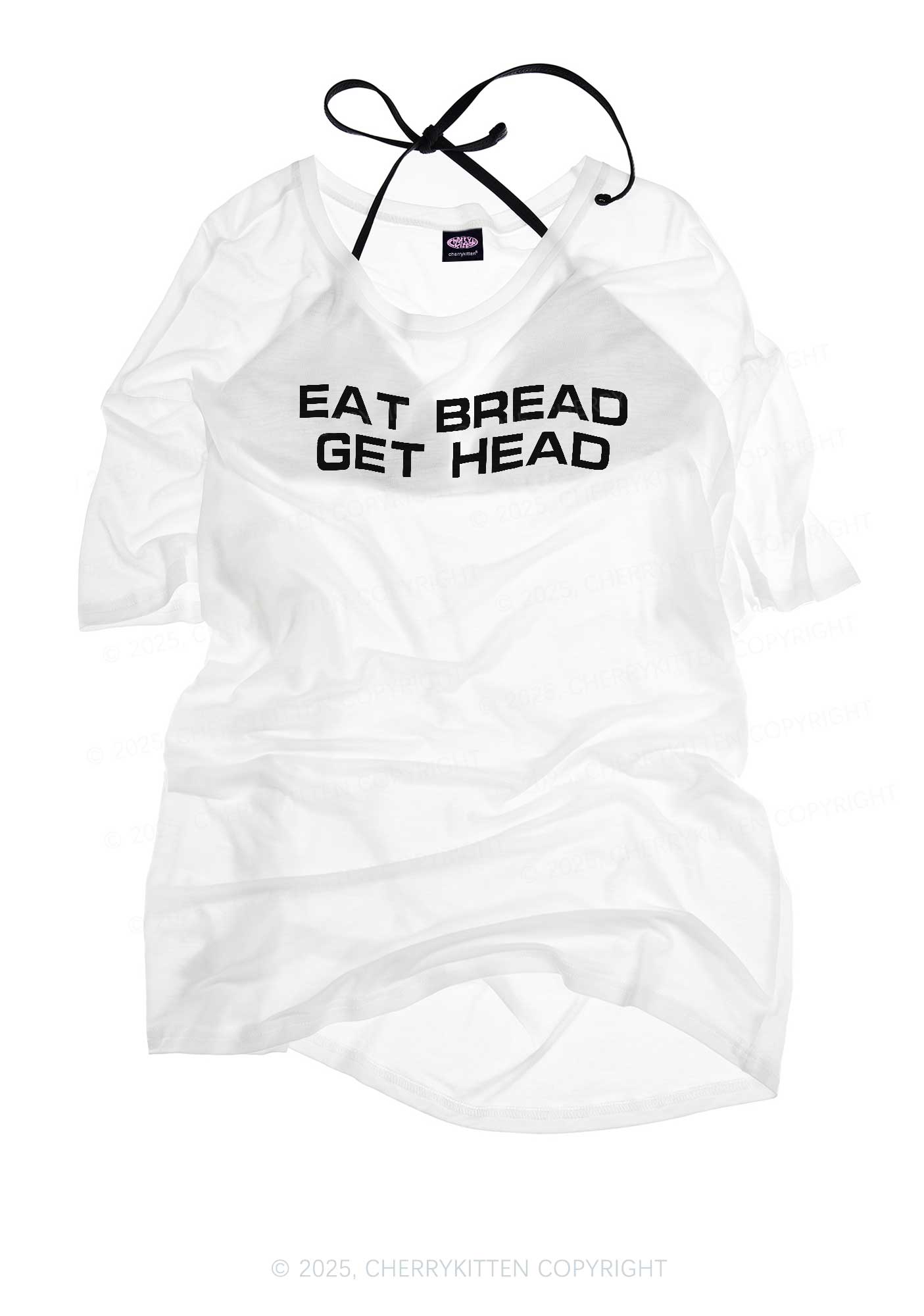 Eat Bread Get Head Y2K Sheer Boyfriend Tee Cherrykitten