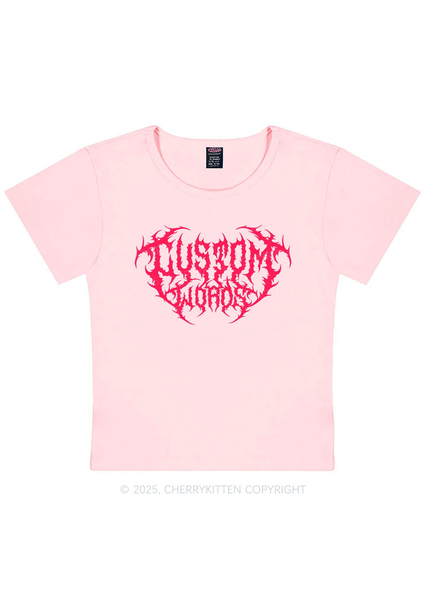 Custom Punk Words Y2K Baby Tee Cherrykitten